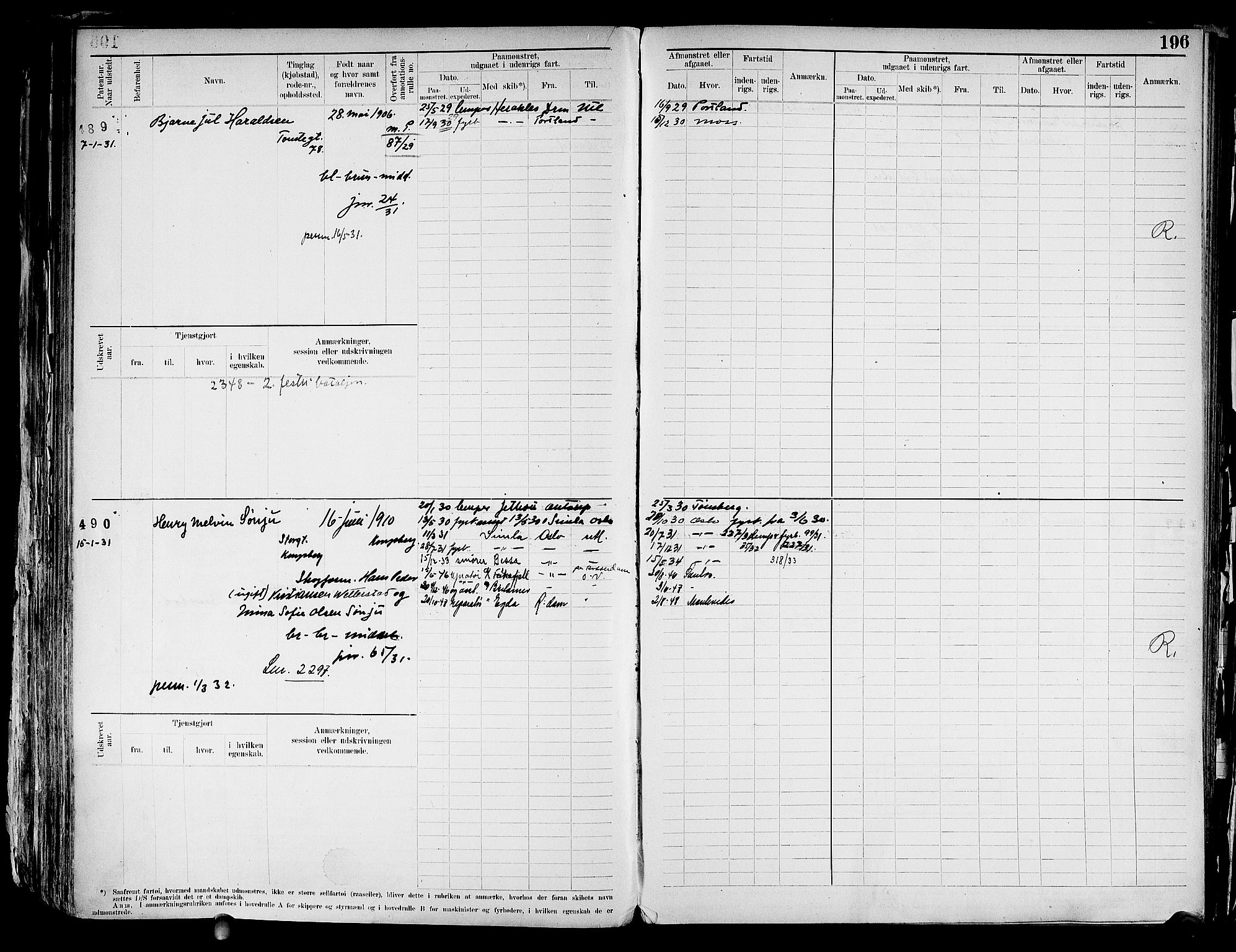 Drammen innrulleringsdistrikt, SAKO/A-781/F/Fd/L0003: Maskinist- og fyrbøterrulle, 1904-1948, s. 203