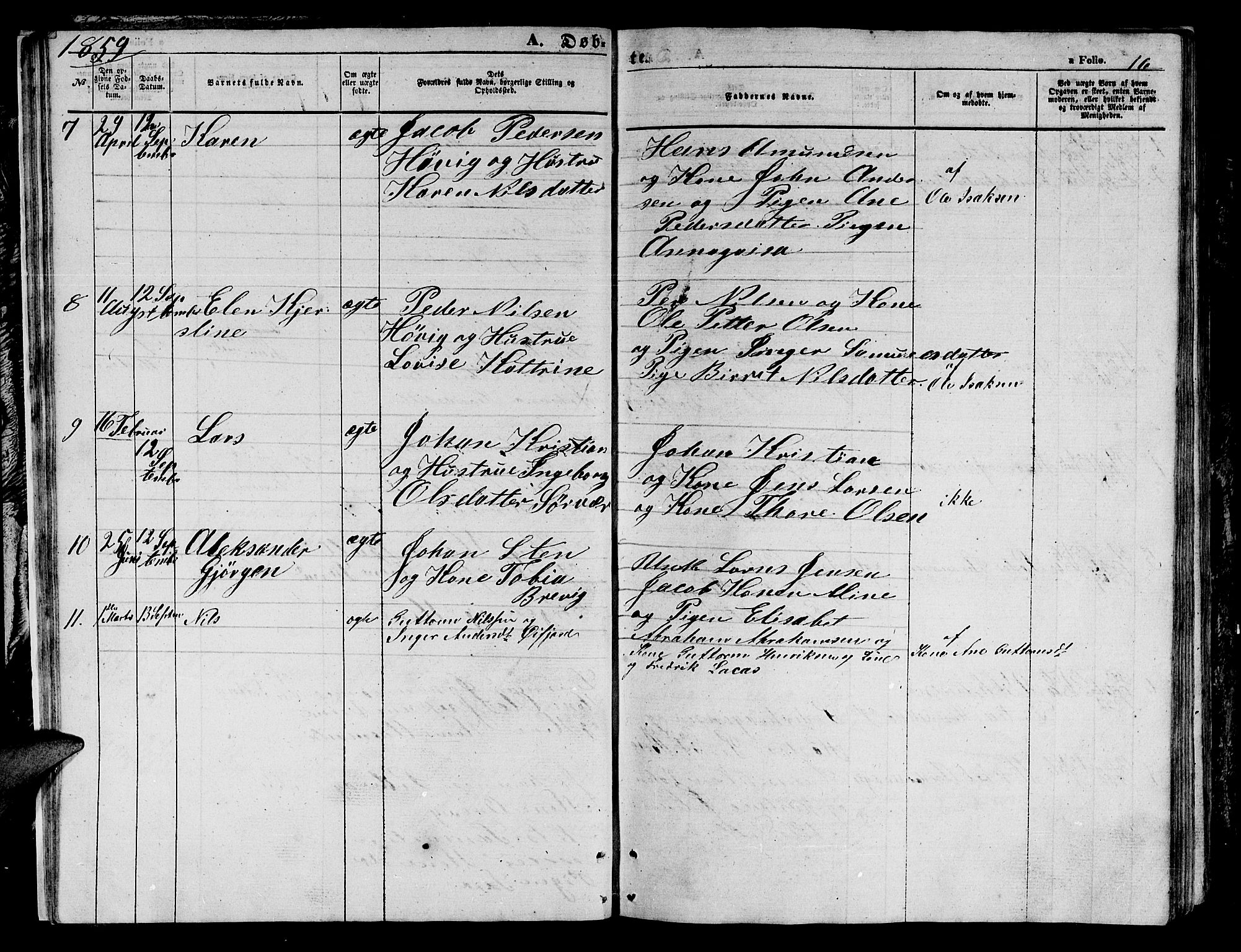 Loppa sokneprestkontor, AV/SATØ-S-1339/H/Hb/L0003klokker: Klokkerbok nr. 3, 1853-1880, s. 16