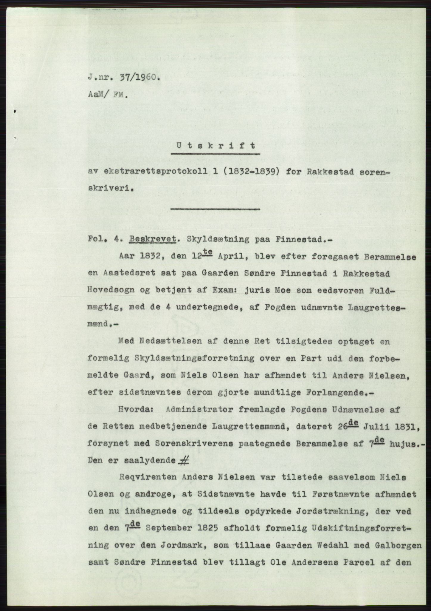 Statsarkivet i Oslo, SAO/A-10621/Z/Zd/L0011: Avskrifter, j.nr 4-798/1960, 1960, s. 27