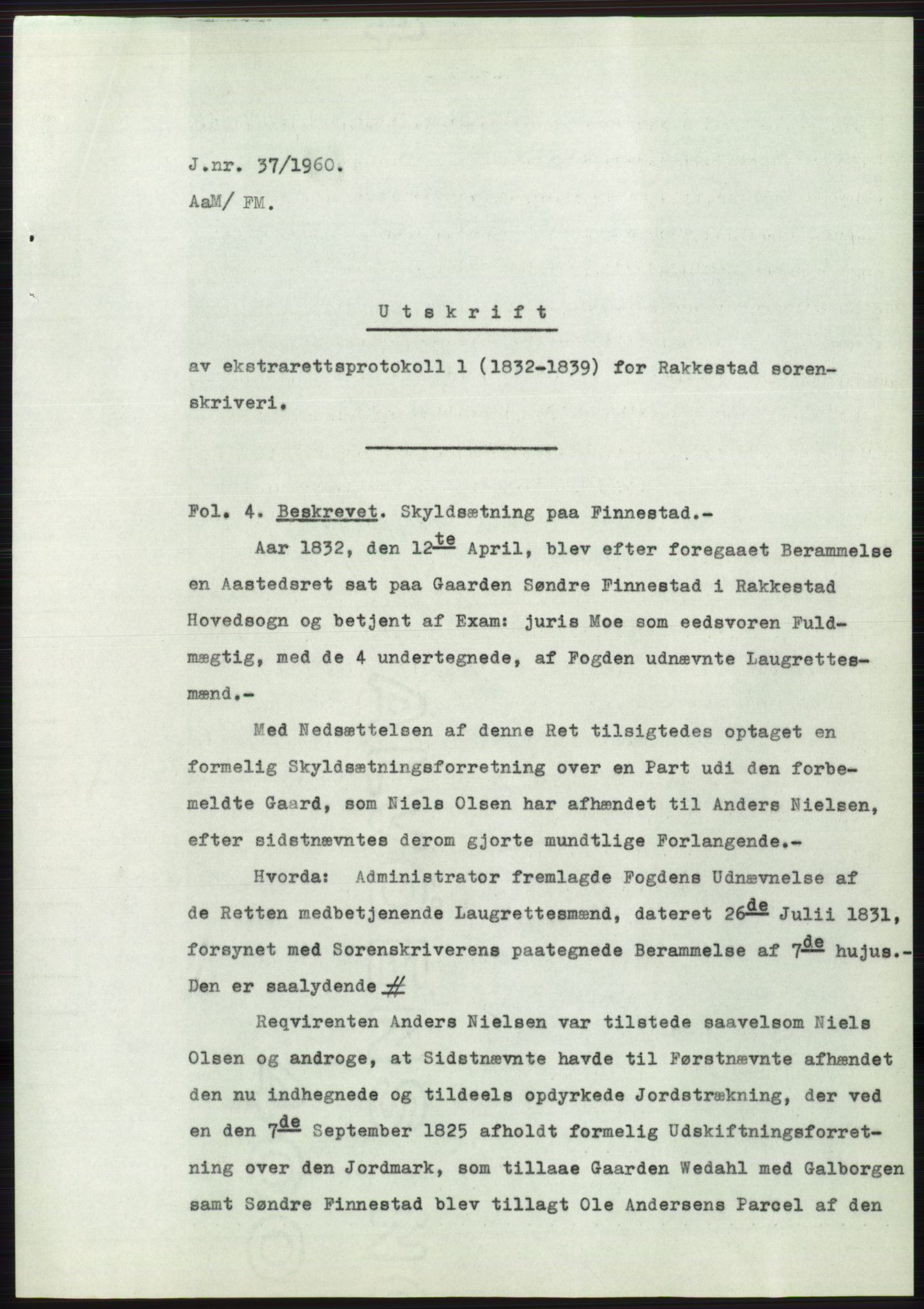 Statsarkivet i Oslo, AV/SAO-A-10621/Z/Zd/L0011: Avskrifter, j.nr 4-798/1960, 1960, s. 27