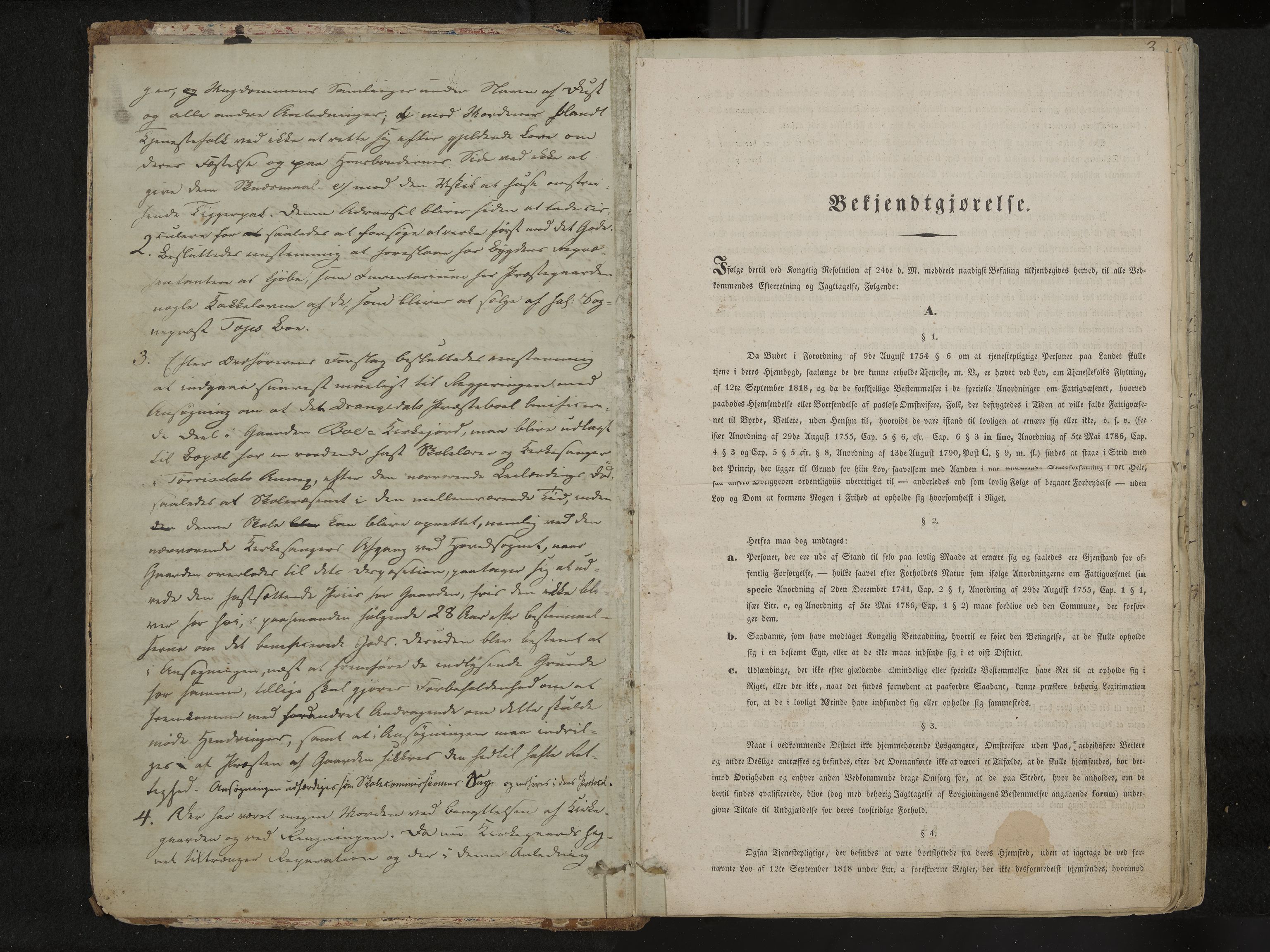 Drangedal formannskap og sentraladministrasjon, IKAK/0817021/A/L0001: Møtebok, 1837-1870, s. 3a