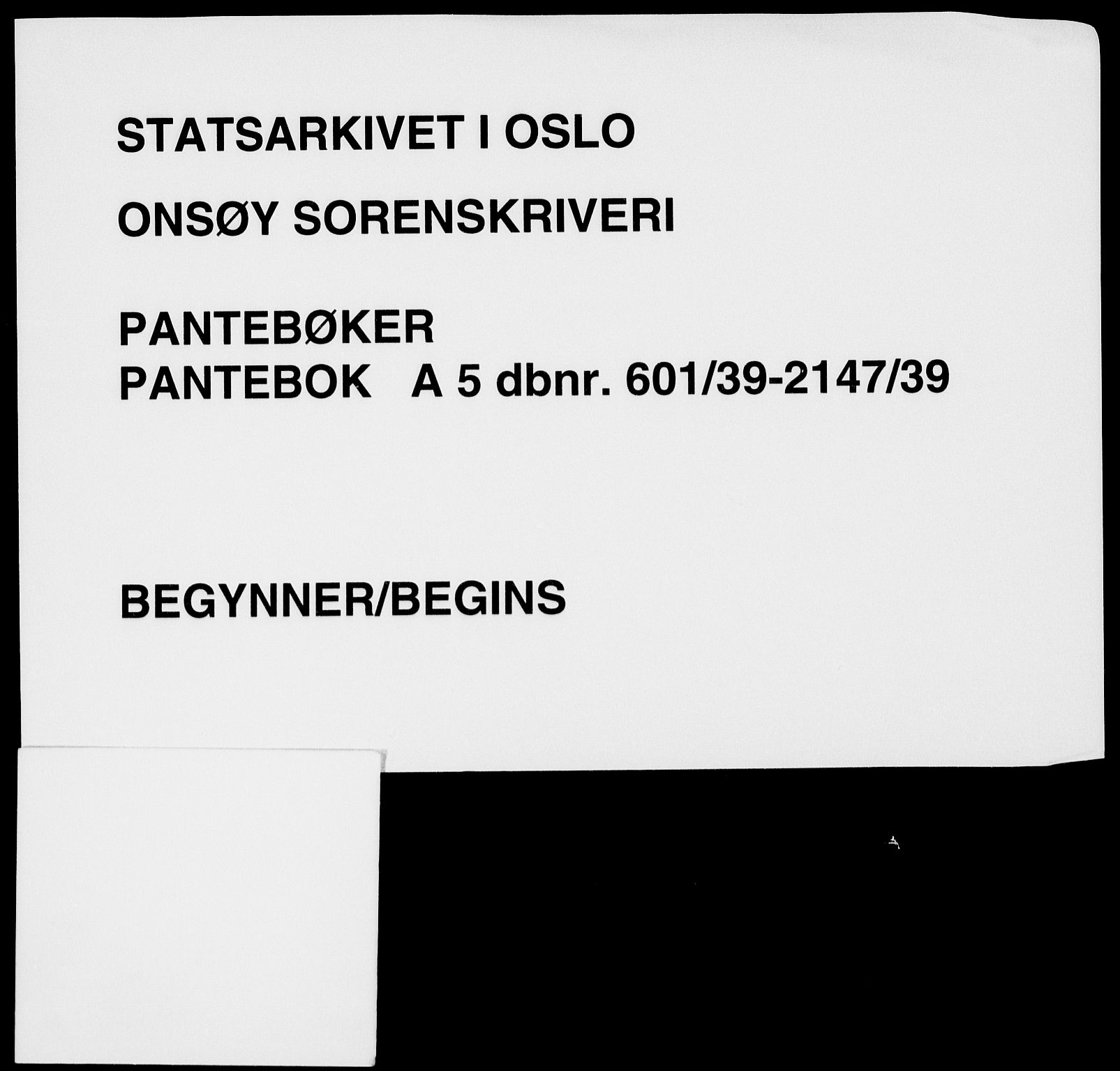 Onsøy sorenskriveri, SAO/A-10474/G/Ga/Gab/L0005: Pantebok nr. II A-5, 1939-1939
