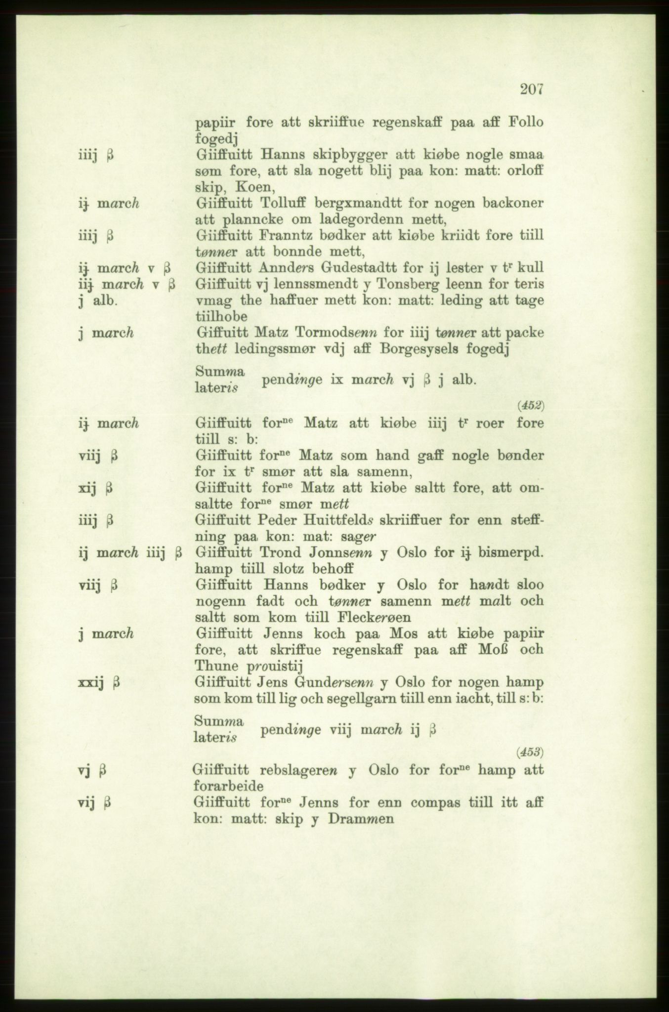 Publikasjoner utgitt av Arkivverket, PUBL/PUBL-001/C/0001: Bind 1: Rekneskap for Akershus len 1557-1558, 1557-1558, s. 207