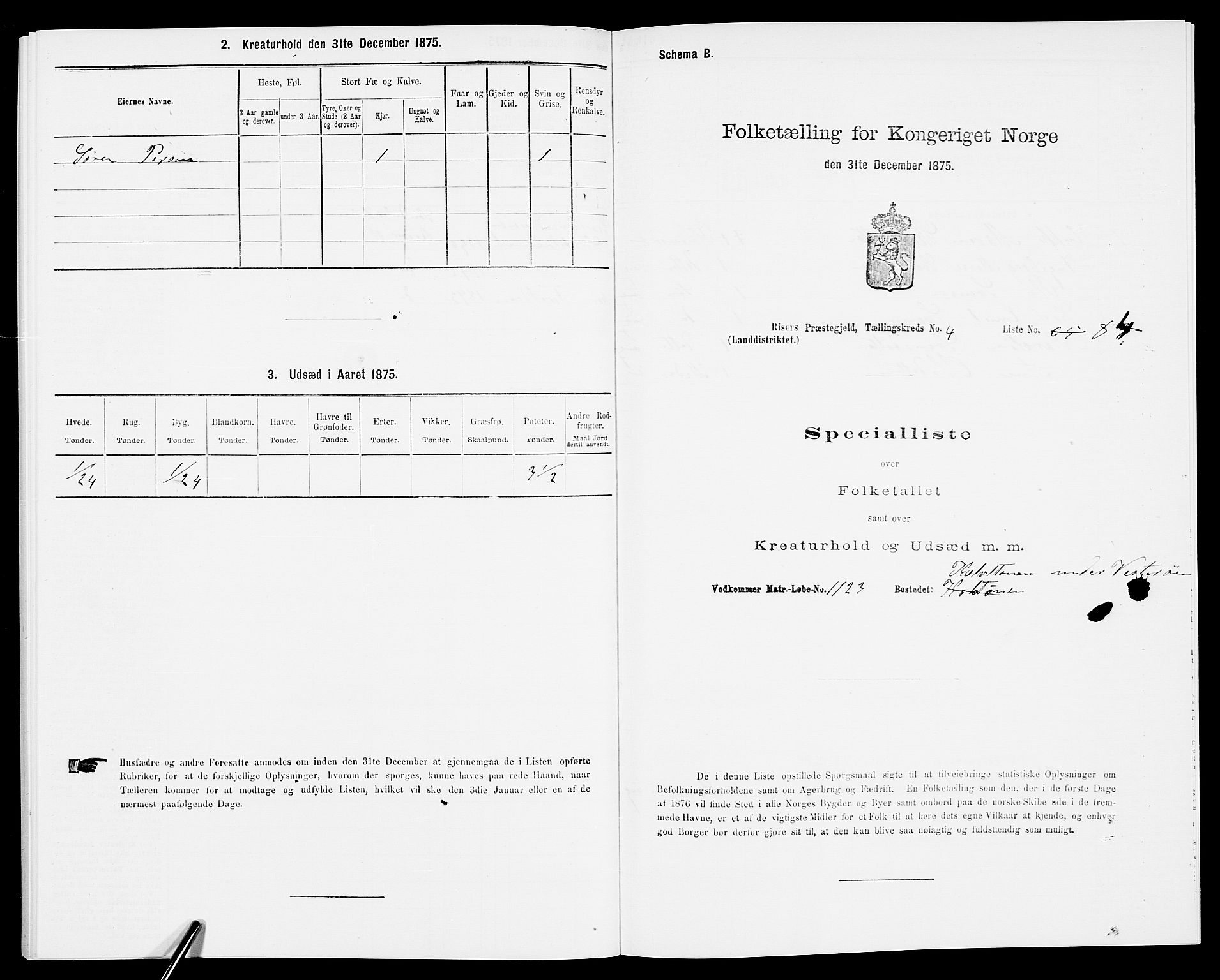 SAK, Folketelling 1875 for 0913L Risør prestegjeld, Søndeled sokn, 1875, s. 781