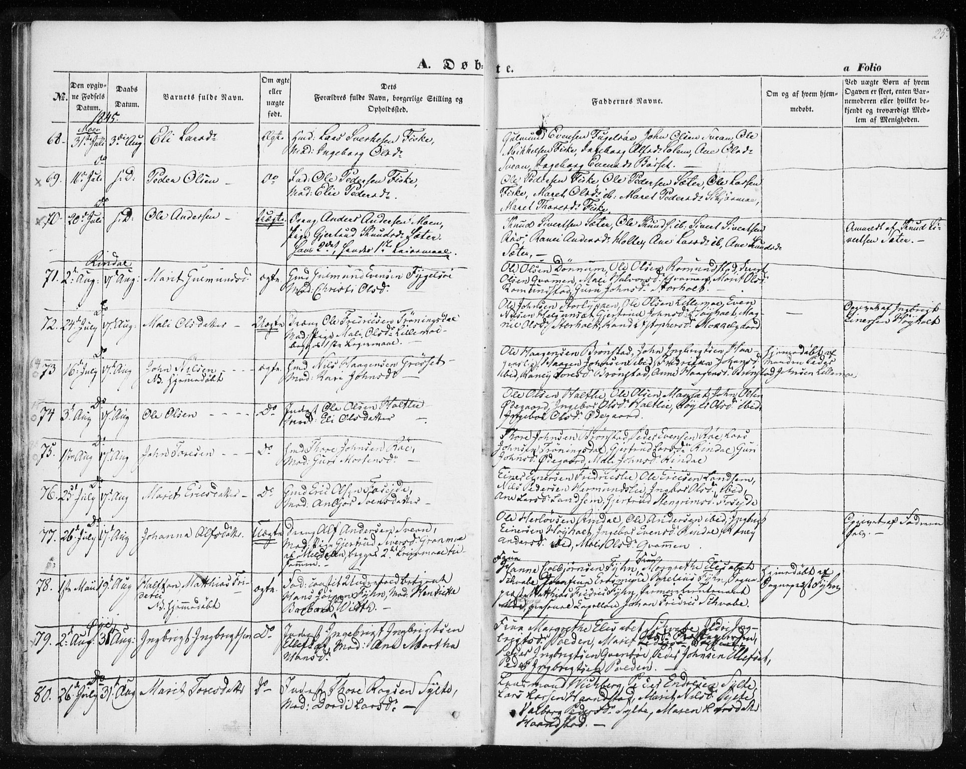 Ministerialprotokoller, klokkerbøker og fødselsregistre - Møre og Romsdal, AV/SAT-A-1454/595/L1043: Ministerialbok nr. 595A05, 1843-1851, s. 25