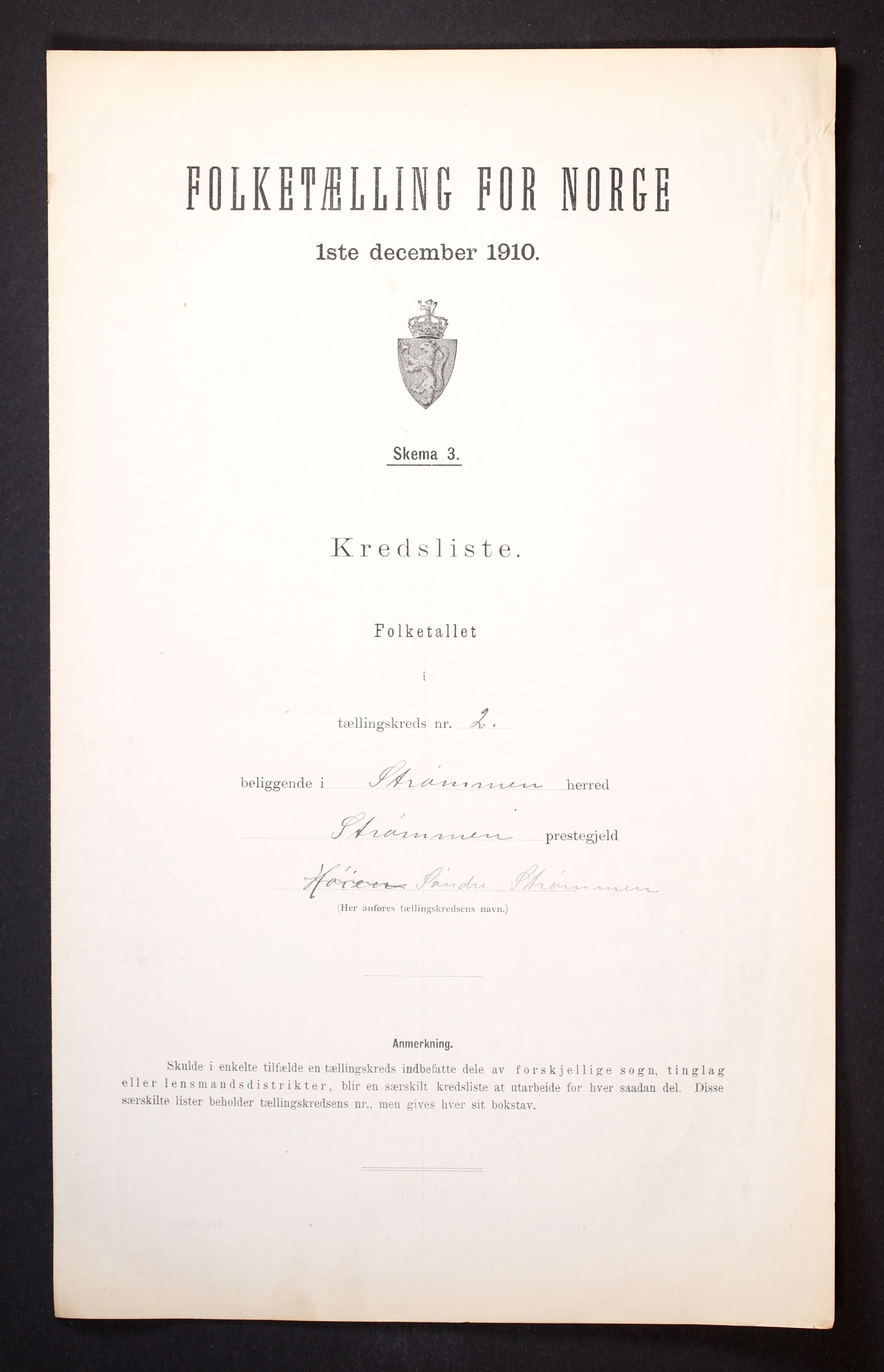 RA, Folketelling 1910 for 0711 Strømm herred, 1910, s. 7