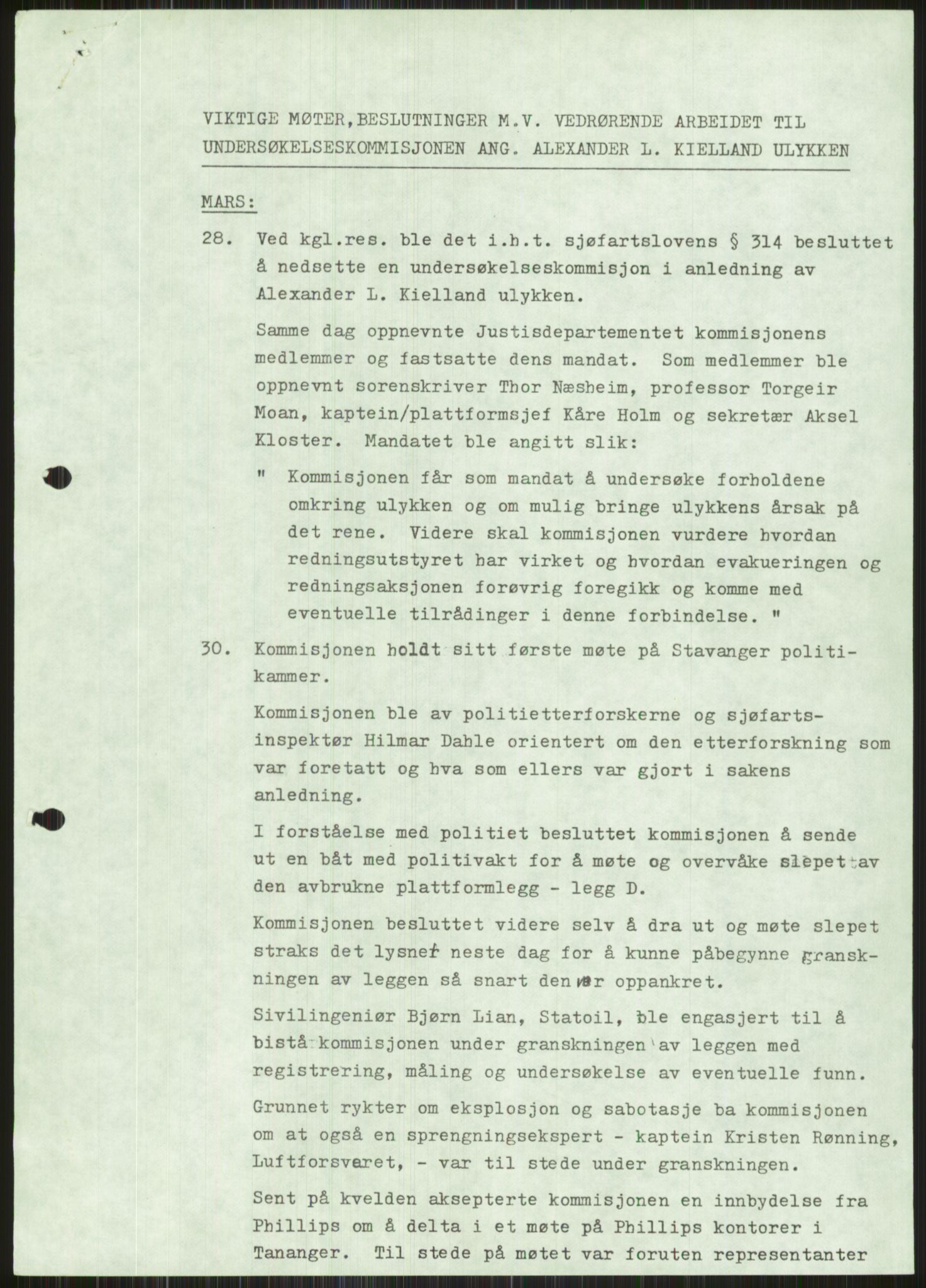 Justisdepartementet, Granskningskommisjonen ved Alexander Kielland-ulykken 27.3.1980, AV/RA-S-1165/D/L0011: 0001 Politiavhør/G Oljedirektoratet (G5)/0003 Møter, beslutninger m.v. vedr. arbeidet til kommisjonen, 1980-1981, s. 915