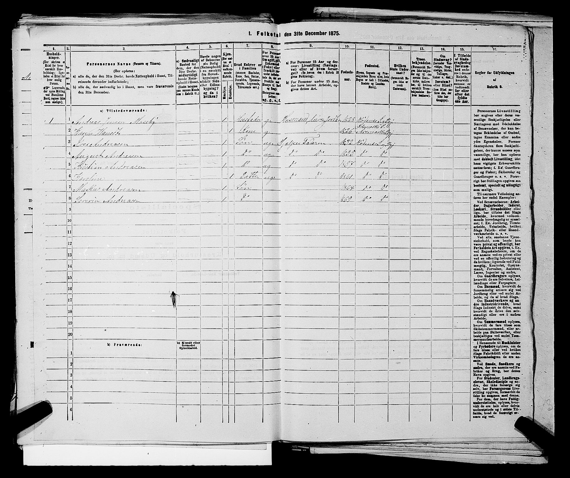 RA, Folketelling 1875 for 0120P Rødenes prestegjeld, 1875, s. 349