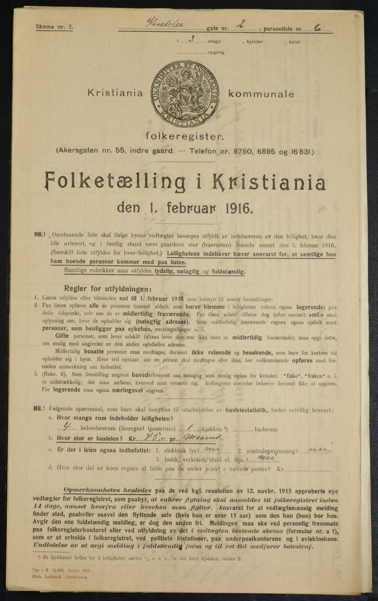 OBA, Kommunal folketelling 1.2.1916 for Kristiania, 1916, s. 49096