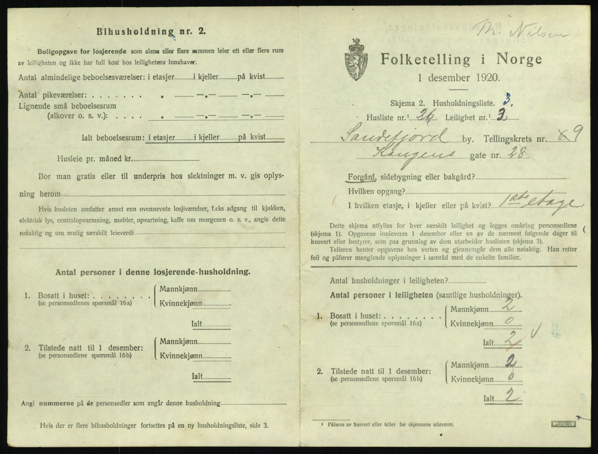 SAKO, Folketelling 1920 for 0706 Sandefjord kjøpstad, 1920, s. 3570