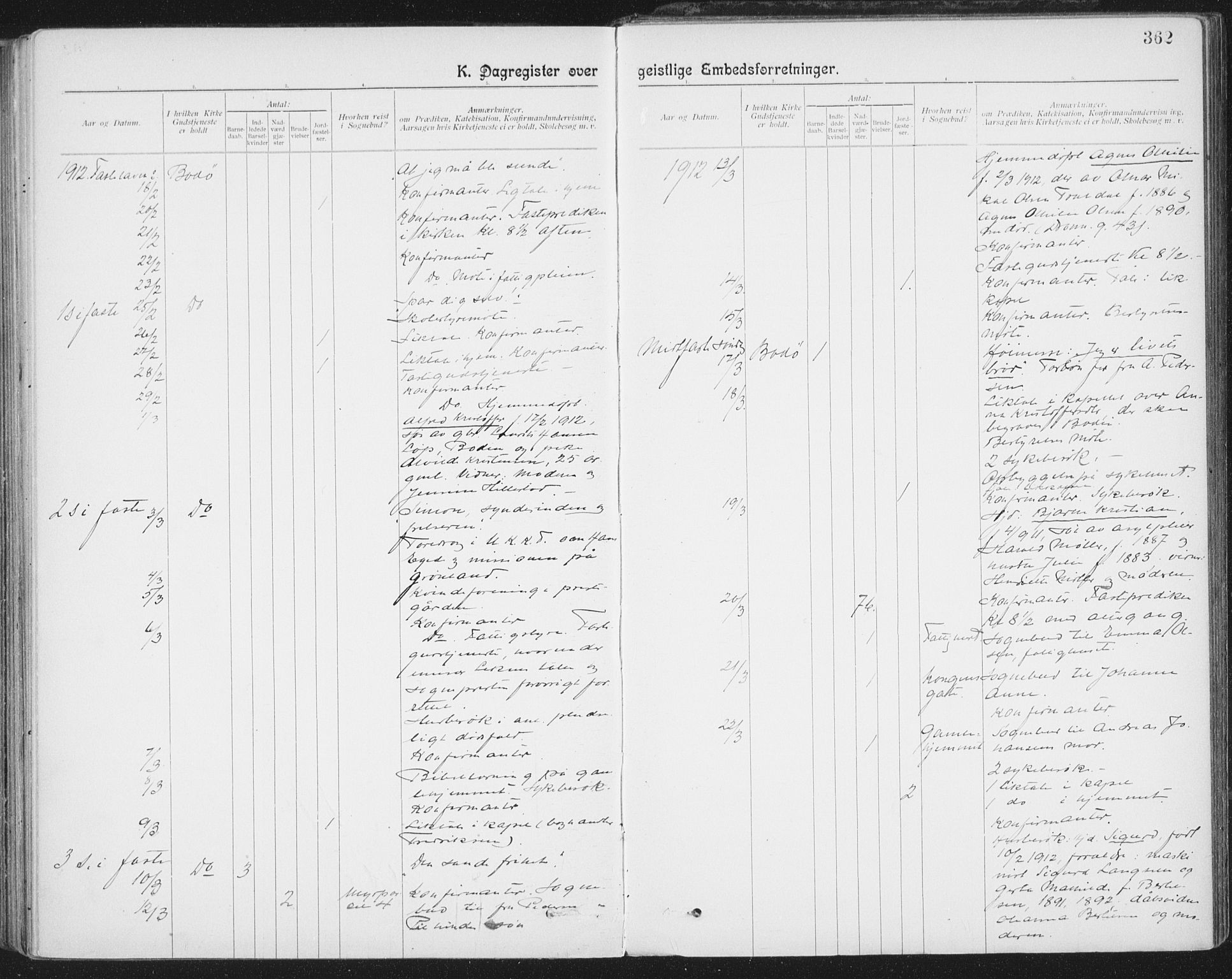 Ministerialprotokoller, klokkerbøker og fødselsregistre - Nordland, AV/SAT-A-1459/801/L0012: Ministerialbok nr. 801A12, 1900-1916, s. 362