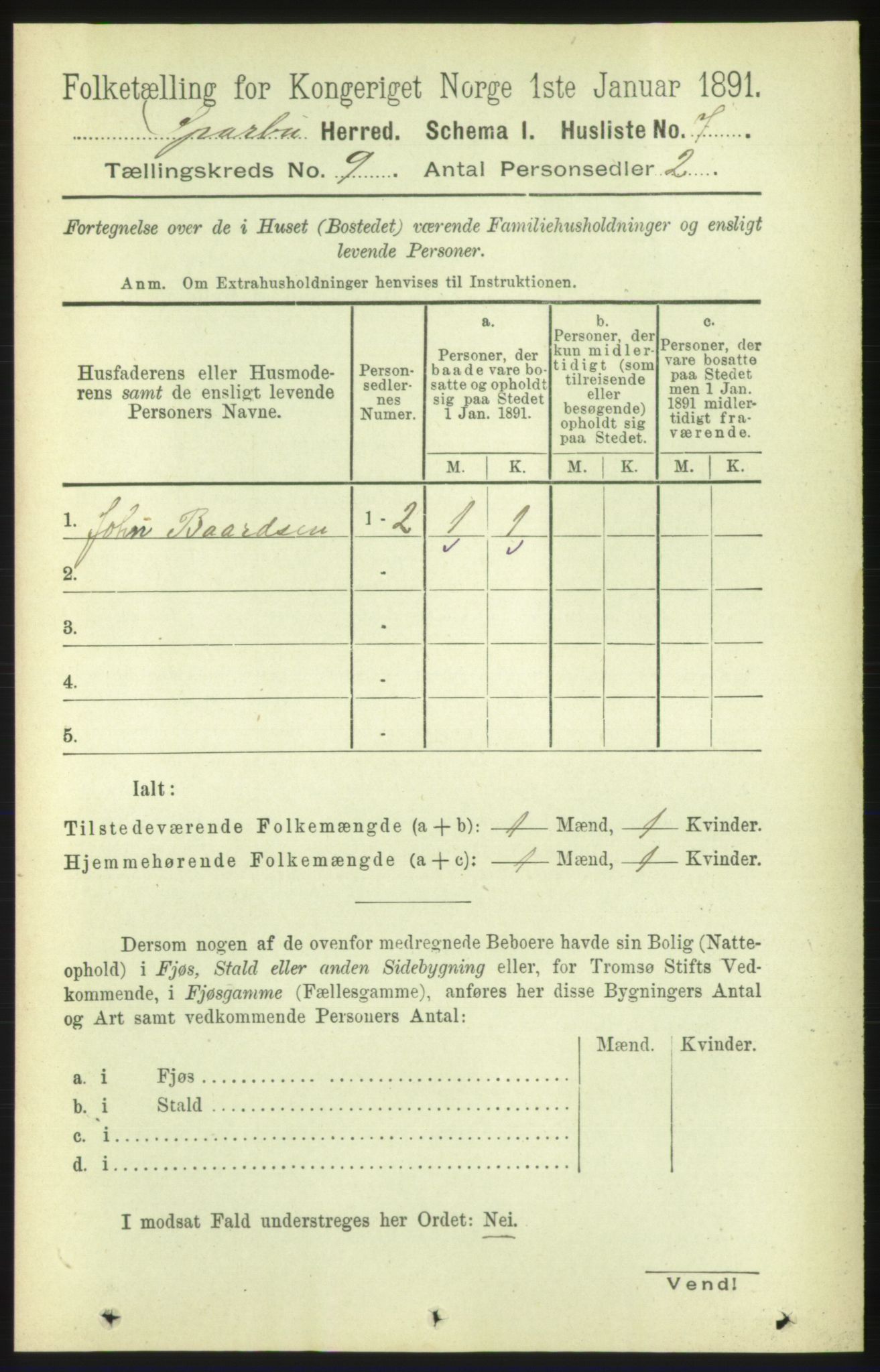 RA, Folketelling 1891 for 1731 Sparbu herred, 1891, s. 3019