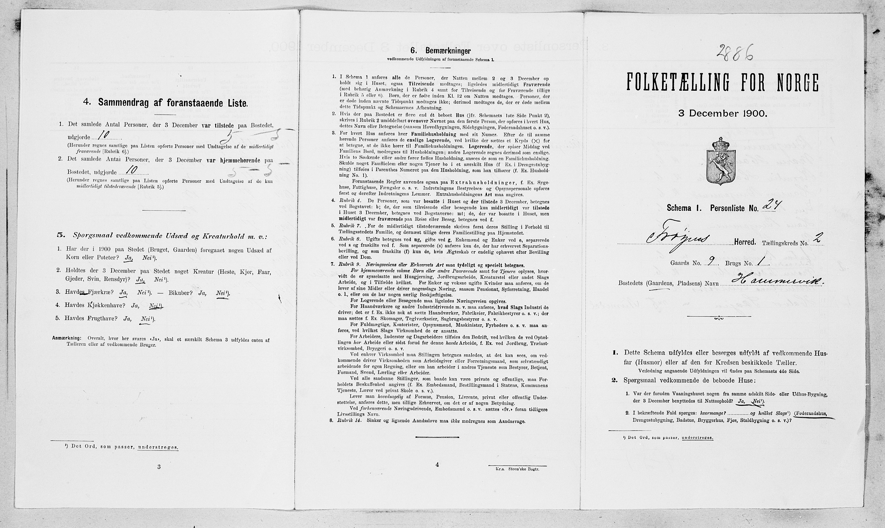 SAT, Folketelling 1900 for 1619 Frøya herred, 1900, s. 412