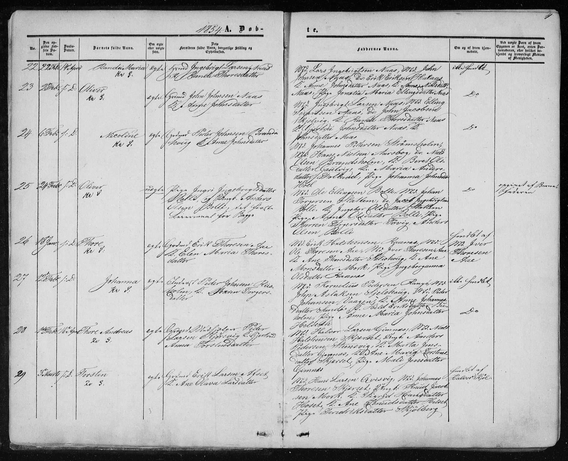 Ministerialprotokoller, klokkerbøker og fødselsregistre - Møre og Romsdal, AV/SAT-A-1454/568/L0804: Ministerialbok nr. 568A11, 1854-1868, s. 4