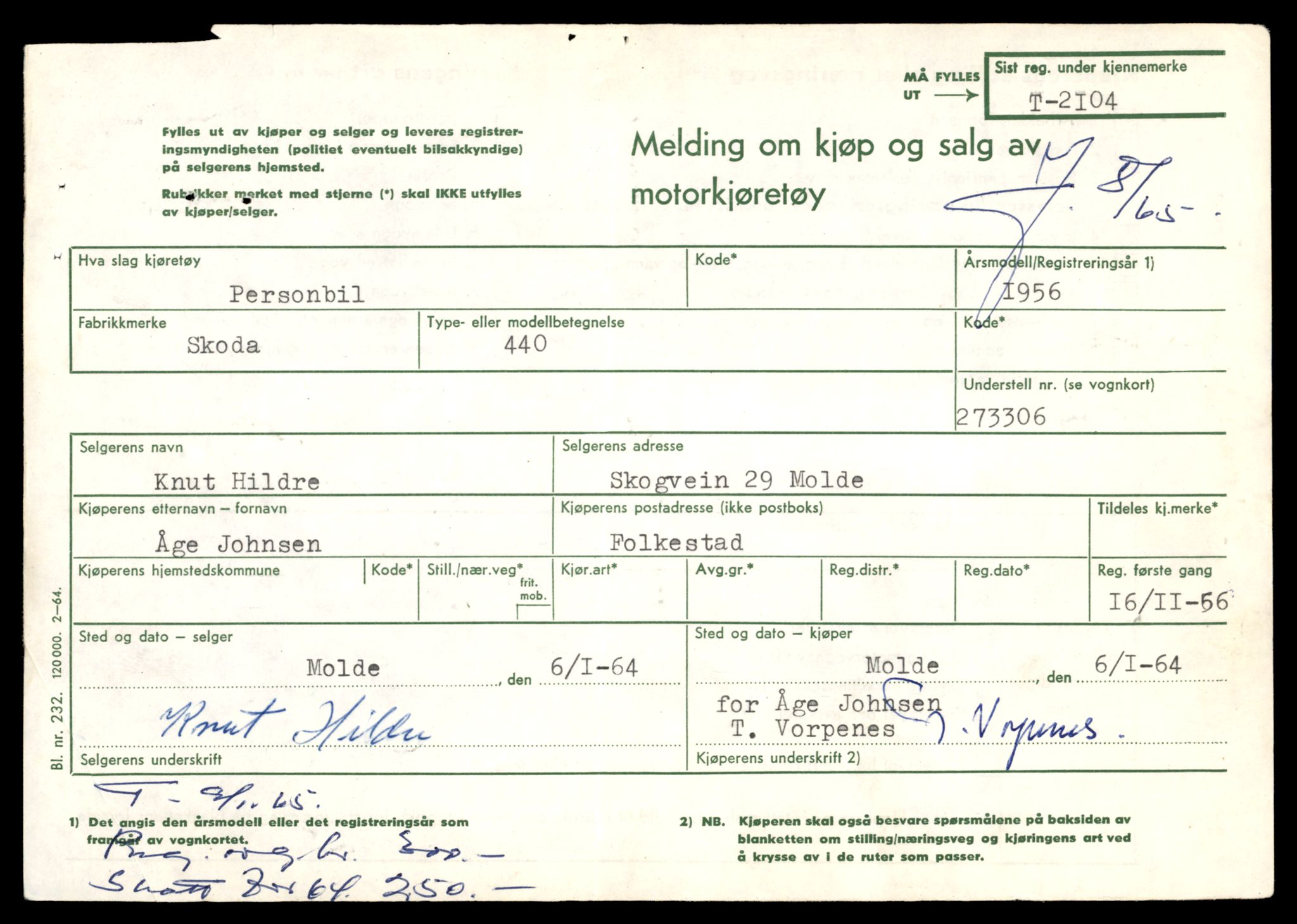 Møre og Romsdal vegkontor - Ålesund trafikkstasjon, SAT/A-4099/F/Fe/L0017: Registreringskort for kjøretøy T 1985 - T 10090, 1927-1998, s. 485