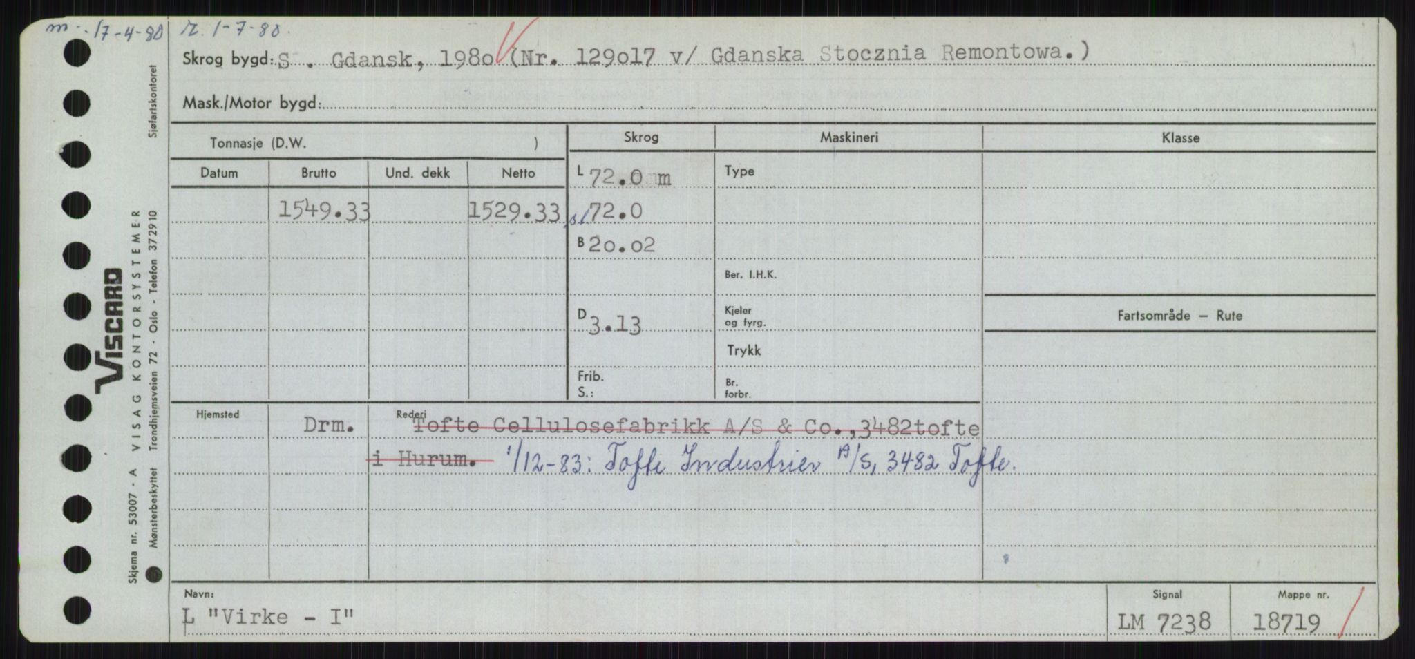 Sjøfartsdirektoratet med forløpere, Skipsmålingen, RA/S-1627/H/Hc/L0001: Lektere, A-Y, s. 631