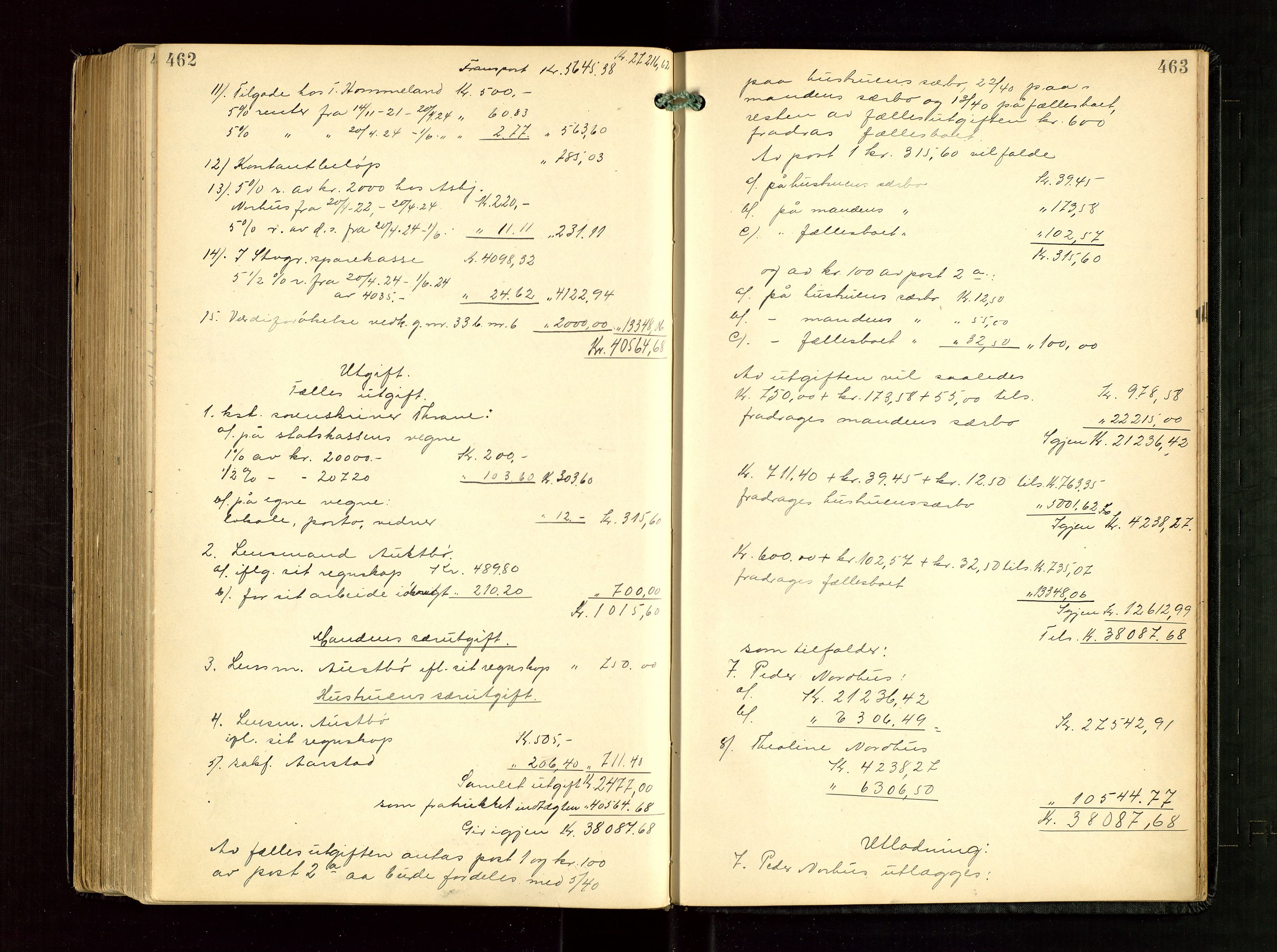 Ryfylke tingrett, AV/SAST-A-100055/001/IV/IVG/L0005: Skifteudlodningsprotokoll Med register, 1918-1924, s. 462-463