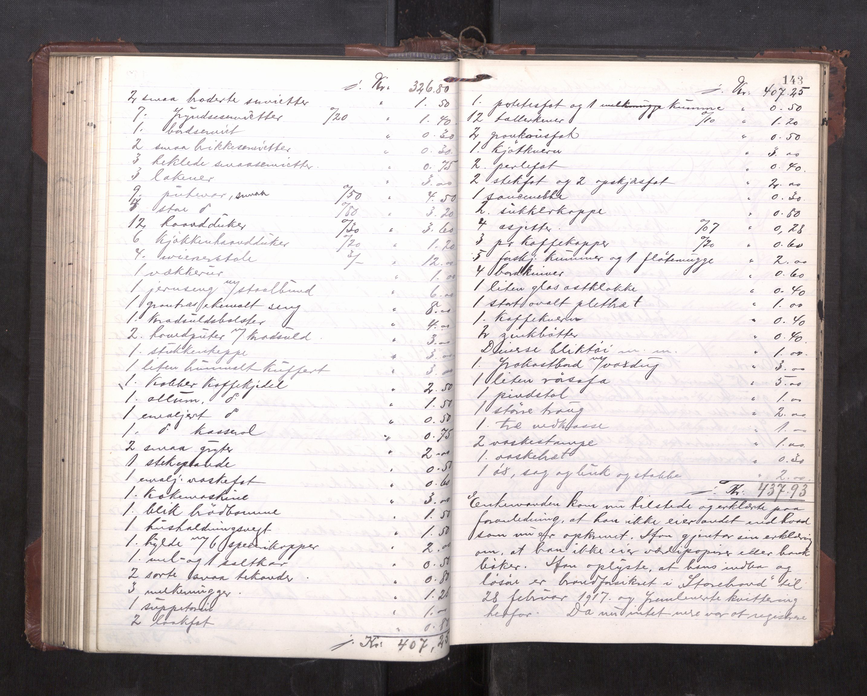 Trondheim byfogd, AV/SAT-A-0003/1/3/3C/L0036: Skifteregistreringsprotokoll - 14/4-24/9. (u/ register), 1915-1918, s. 143
