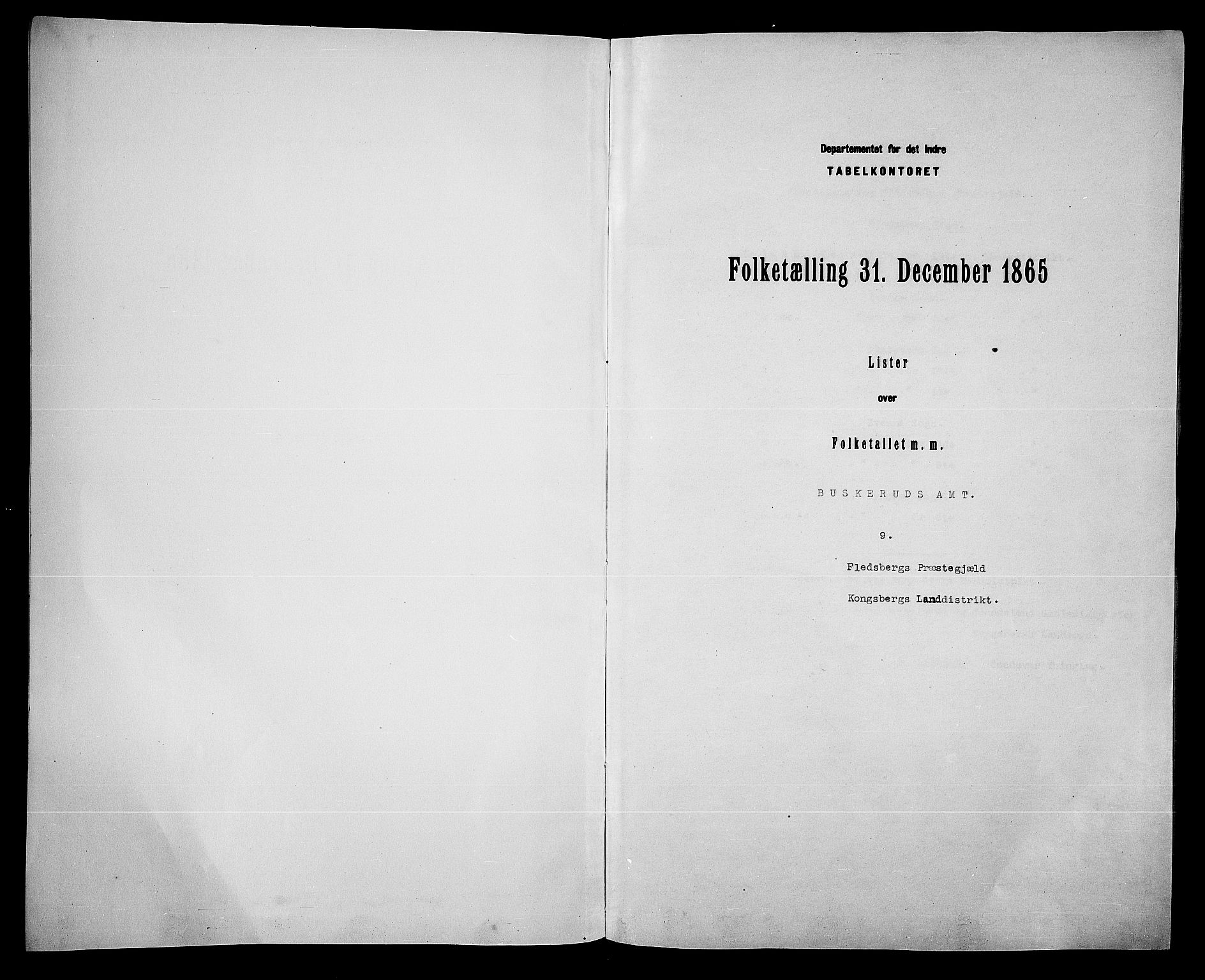 RA, Folketelling 1865 for 0631P Flesberg prestegjeld, 1865, s. 3