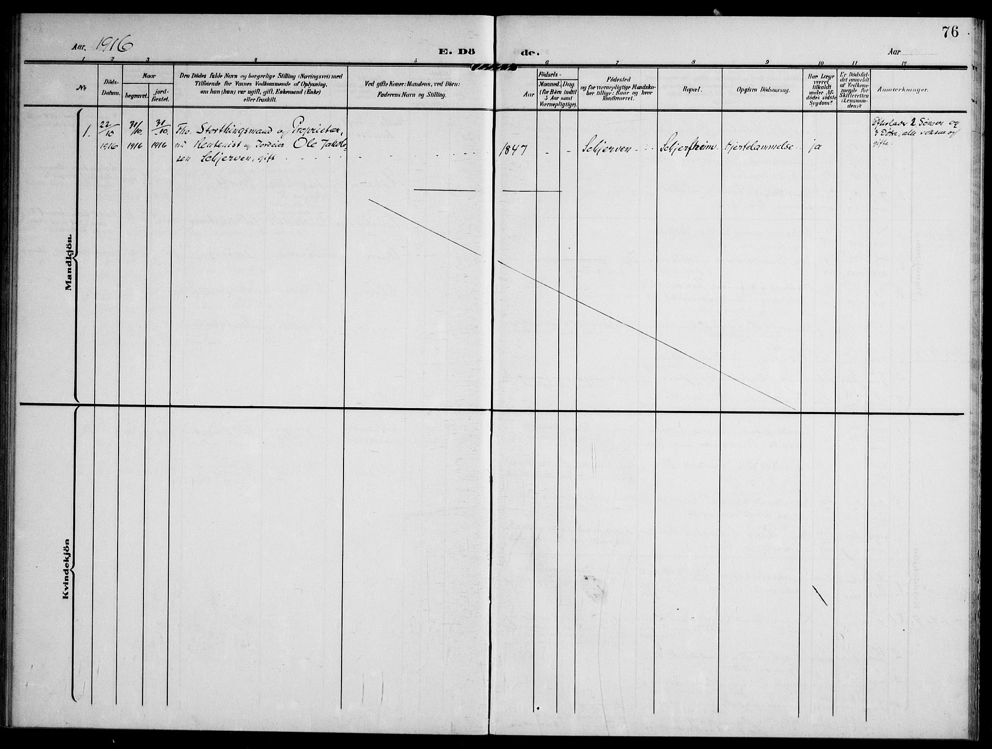 Lardal kirkebøker, AV/SAKO-A-350/F/Fc/L0002: Ministerialbok nr. III 2, 1907-1921, s. 76