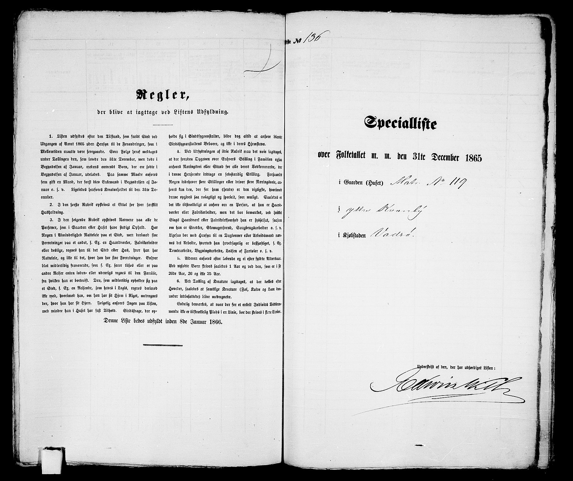 RA, Folketelling 1865 for 2003B Vadsø prestegjeld, Vadsø kjøpstad, 1865, s. 278