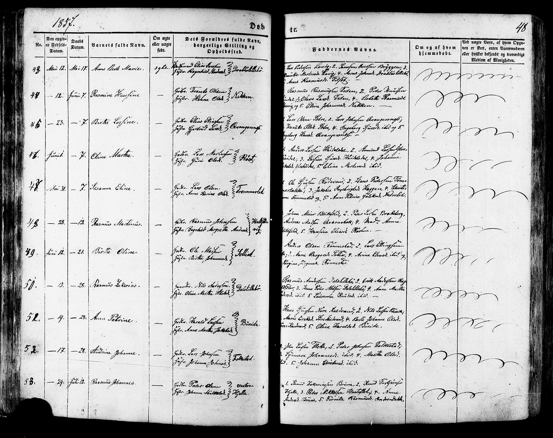 Ministerialprotokoller, klokkerbøker og fødselsregistre - Møre og Romsdal, AV/SAT-A-1454/511/L0140: Ministerialbok nr. 511A07, 1851-1878, s. 48