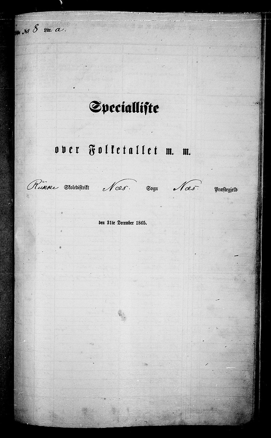 RA, Folketelling 1865 for 0616P Nes prestegjeld, 1865, s. 174