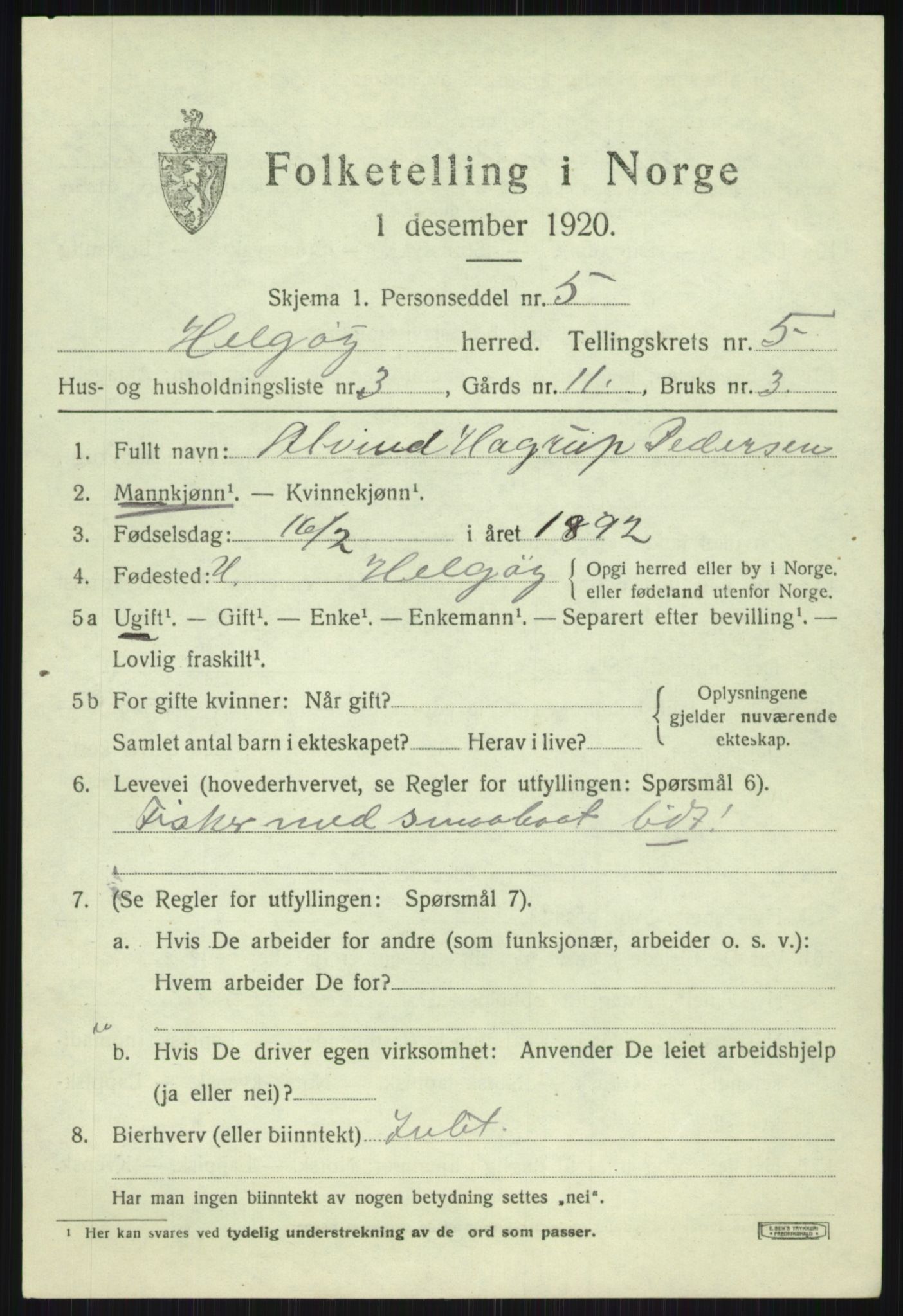 SATØ, Folketelling 1920 for 1935 Helgøy herred, 1920, s. 1973