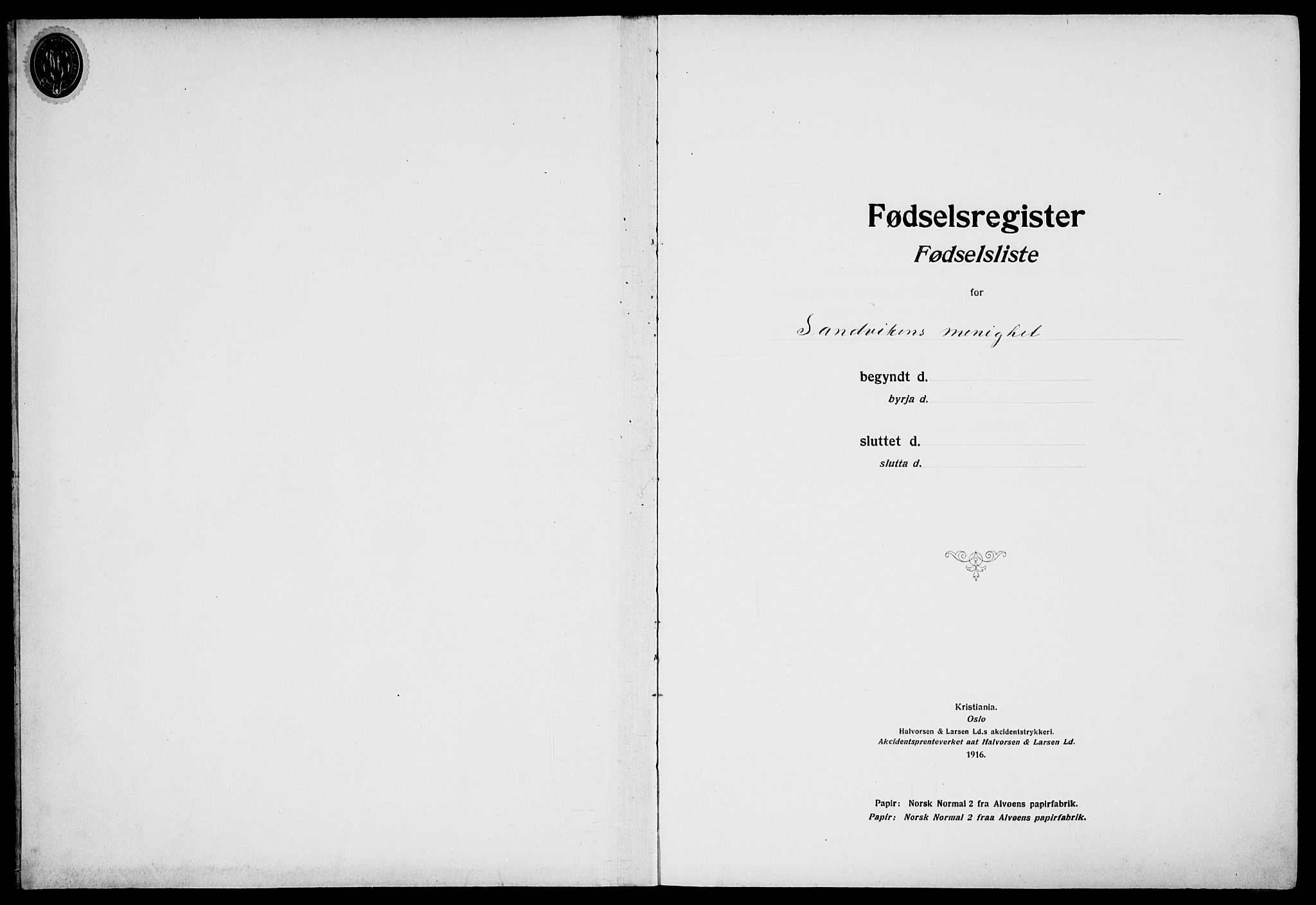 Sandviken Sokneprestembete, AV/SAB-A-77601/I/Ib/L00A2: Fødselsregister nr. A 2, 1920-1923