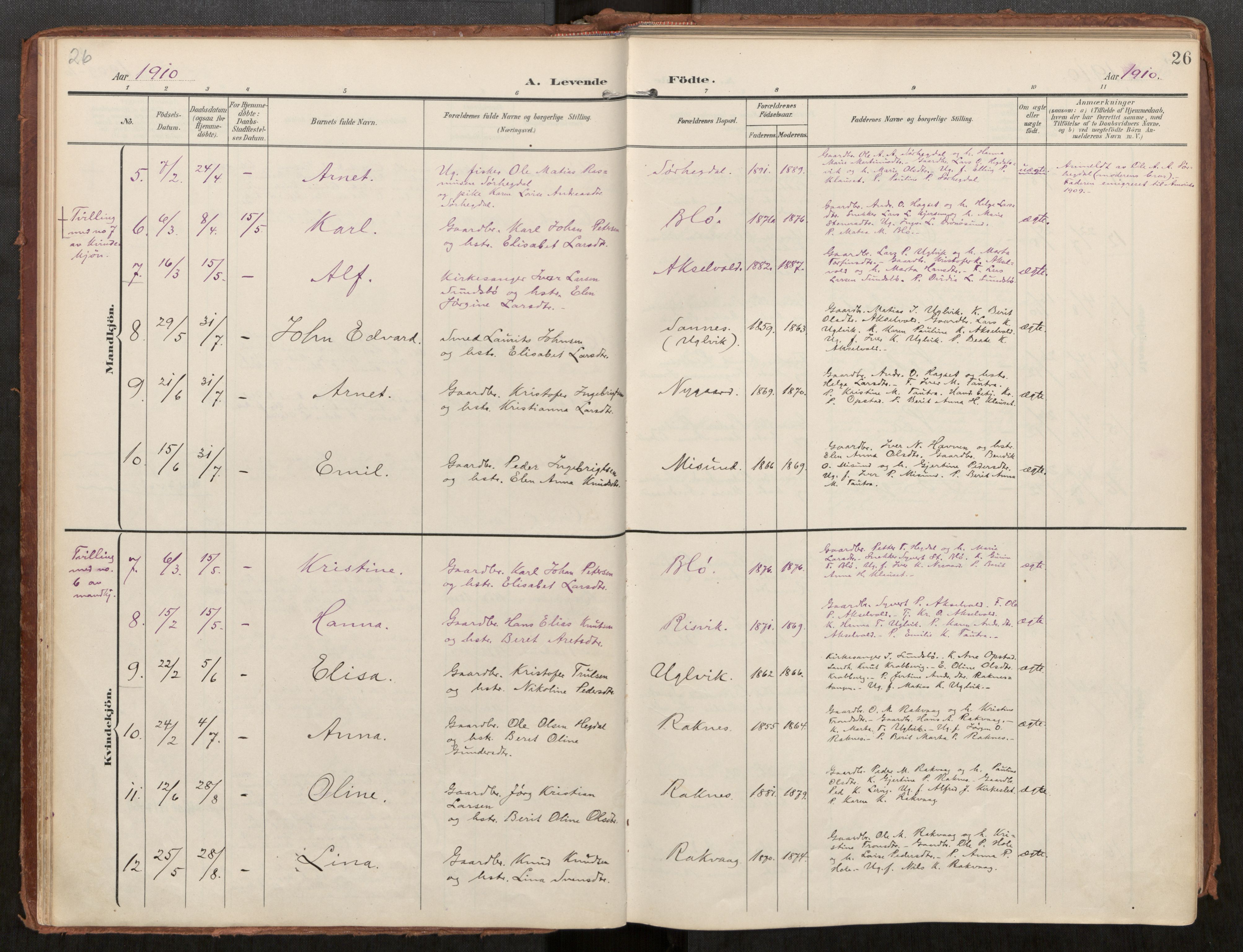 Ministerialprotokoller, klokkerbøker og fødselsregistre - Møre og Romsdal, AV/SAT-A-1454/563/L0740: Ministerialbok nr. 563A02, 1903-1923, s. 26