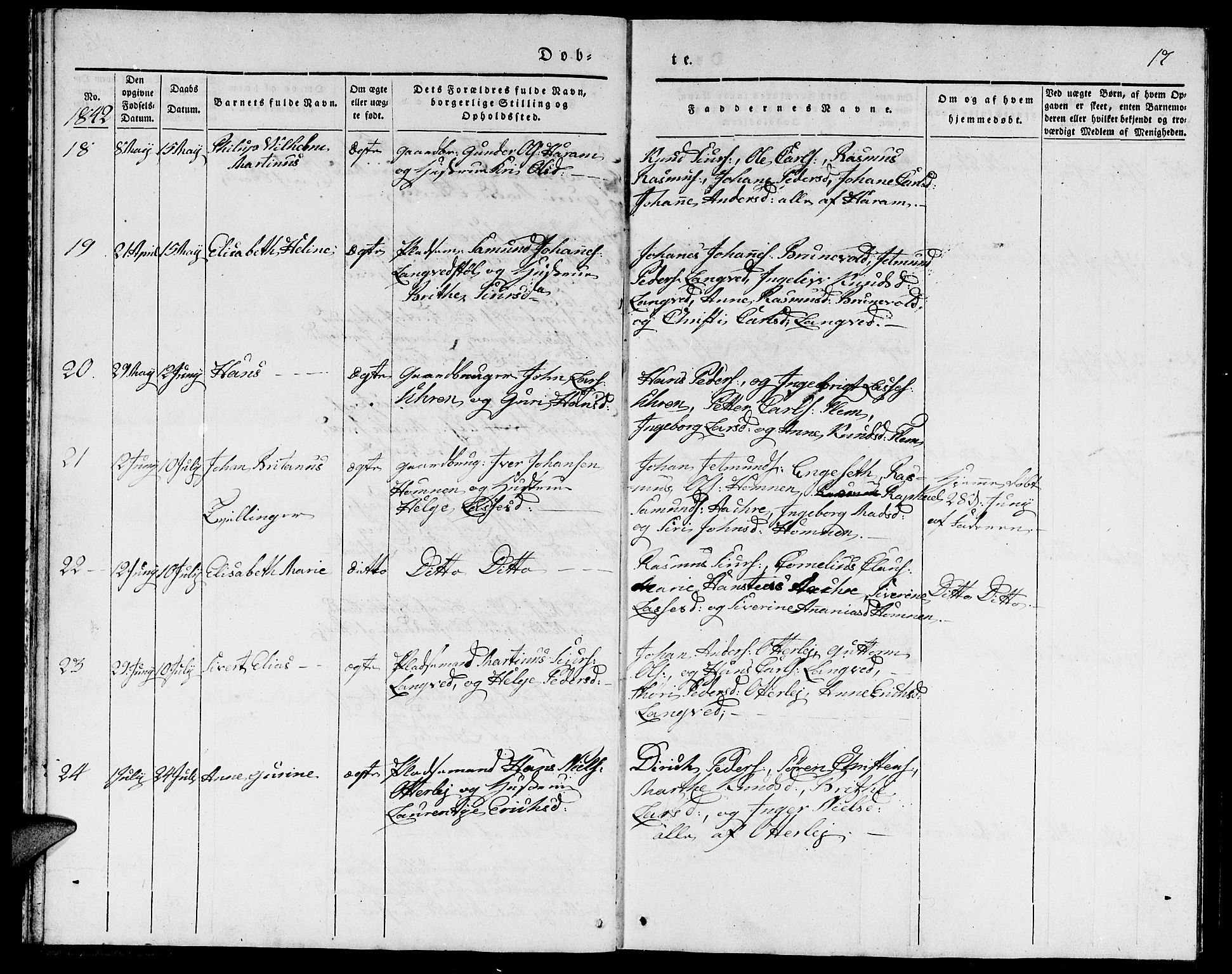 Ministerialprotokoller, klokkerbøker og fødselsregistre - Møre og Romsdal, AV/SAT-A-1454/536/L0507: Klokkerbok nr. 536C02, 1839-1859, s. 17