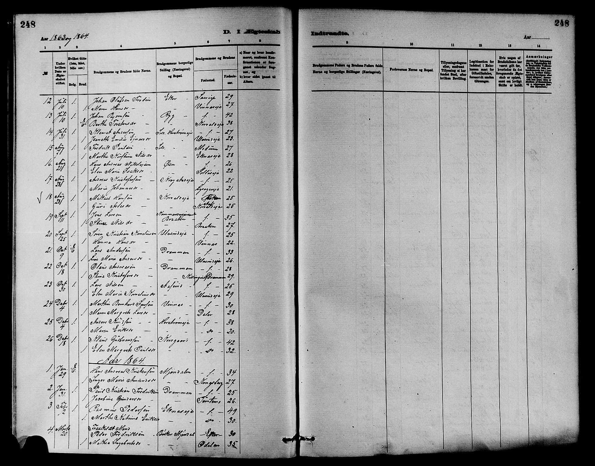 Nedre Eiker kirkebøker, SAKO/A-612/F/Fa/L0001: Ministerialbok nr. 1, 1853-1877, s. 248