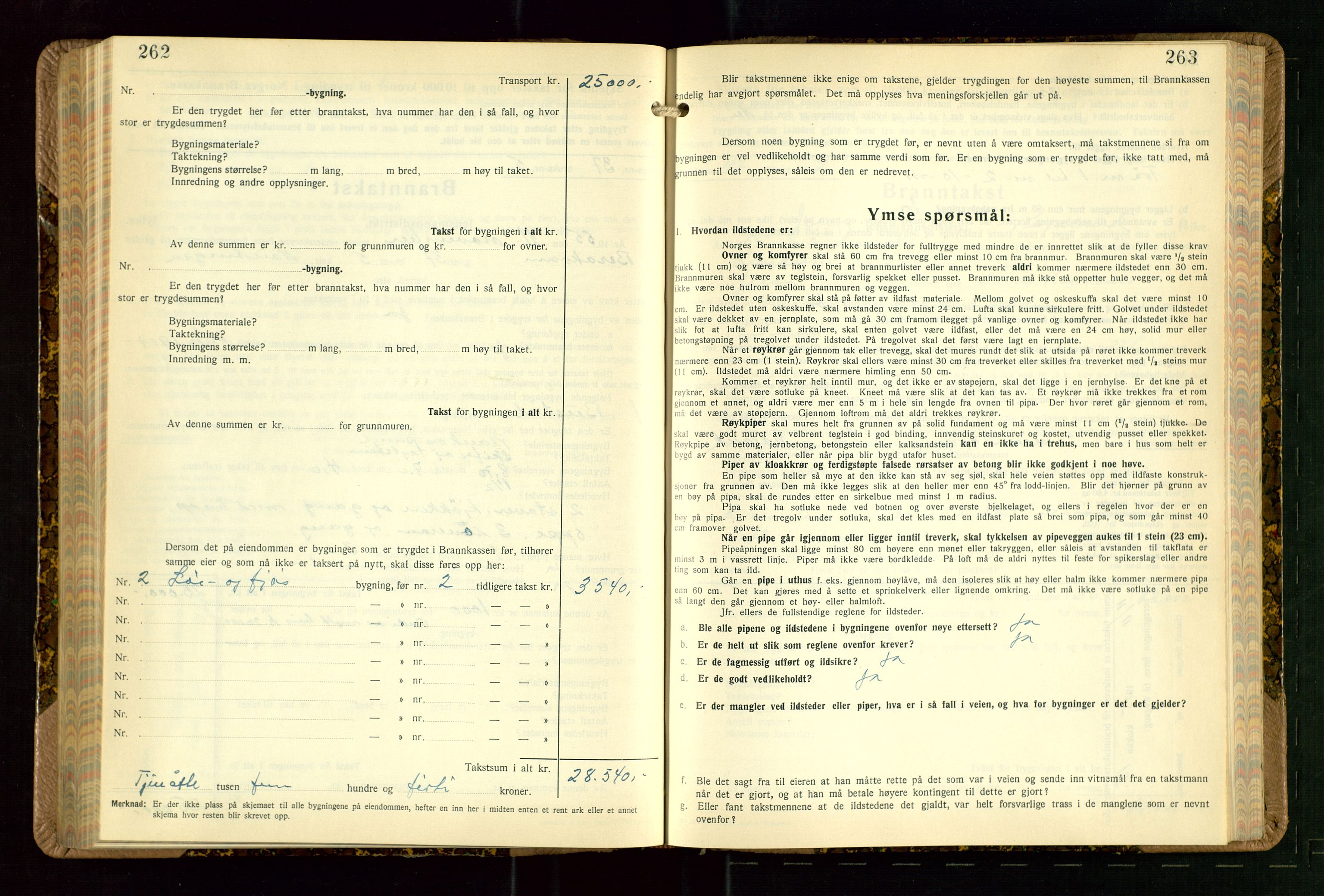 Jelsa lensmannskontor, AV/SAST-A-100360/Gob/L0003: "Branntakstprotokoll", 1942-1955, s. 262-263