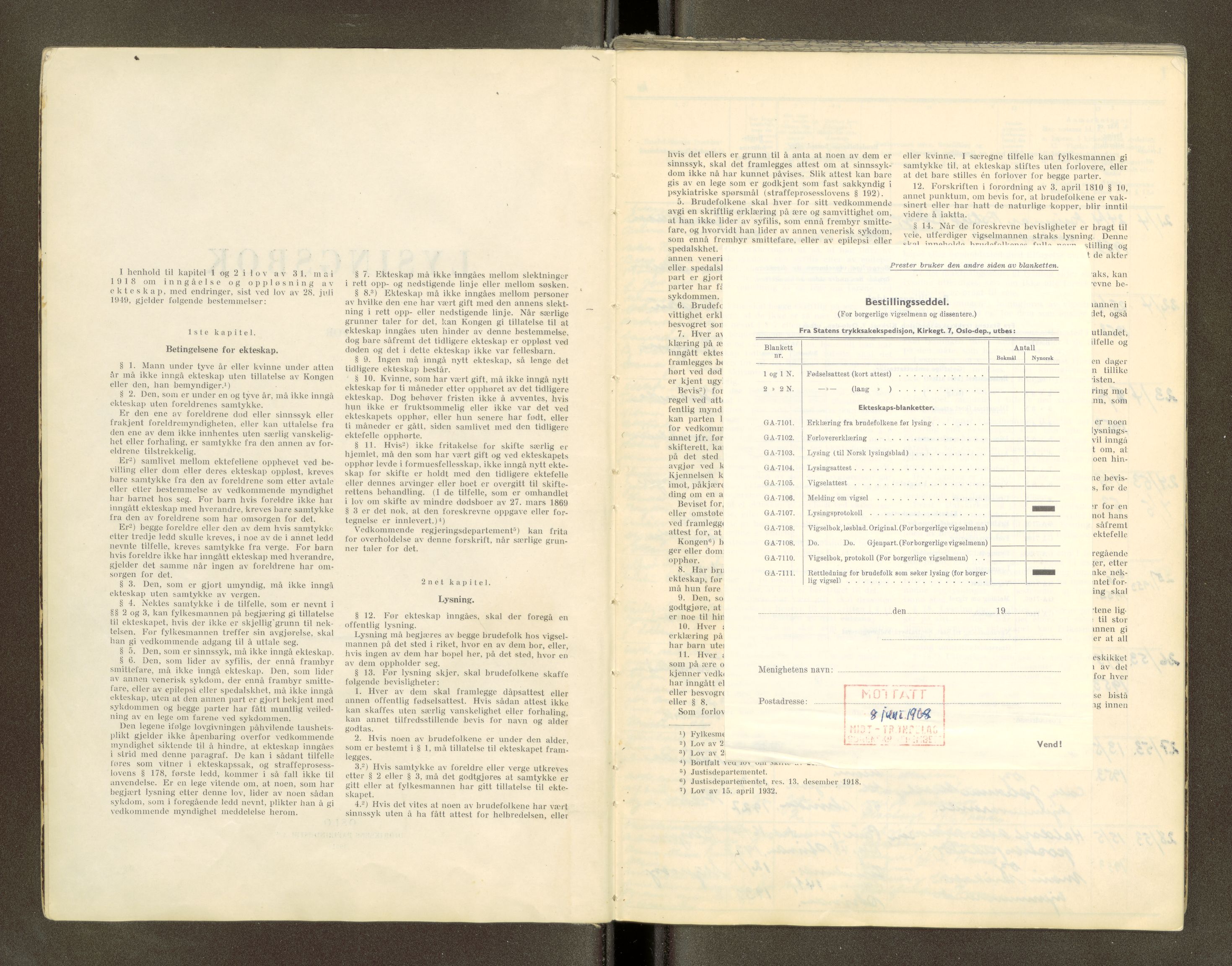 Midt-Trøndelag sorenskriveri, AV/SAT-A-0016/1/6/6D/L0001: Lysingsbok, 1953-1960