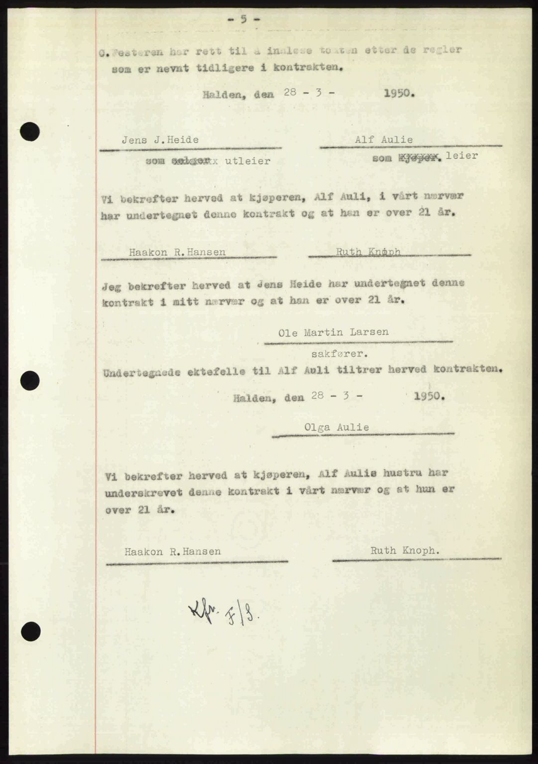 Idd og Marker sorenskriveri, AV/SAO-A-10283/G/Gb/Gbb/L0014: Pantebok nr. A14, 1950-1950, Dagboknr: 761/1950