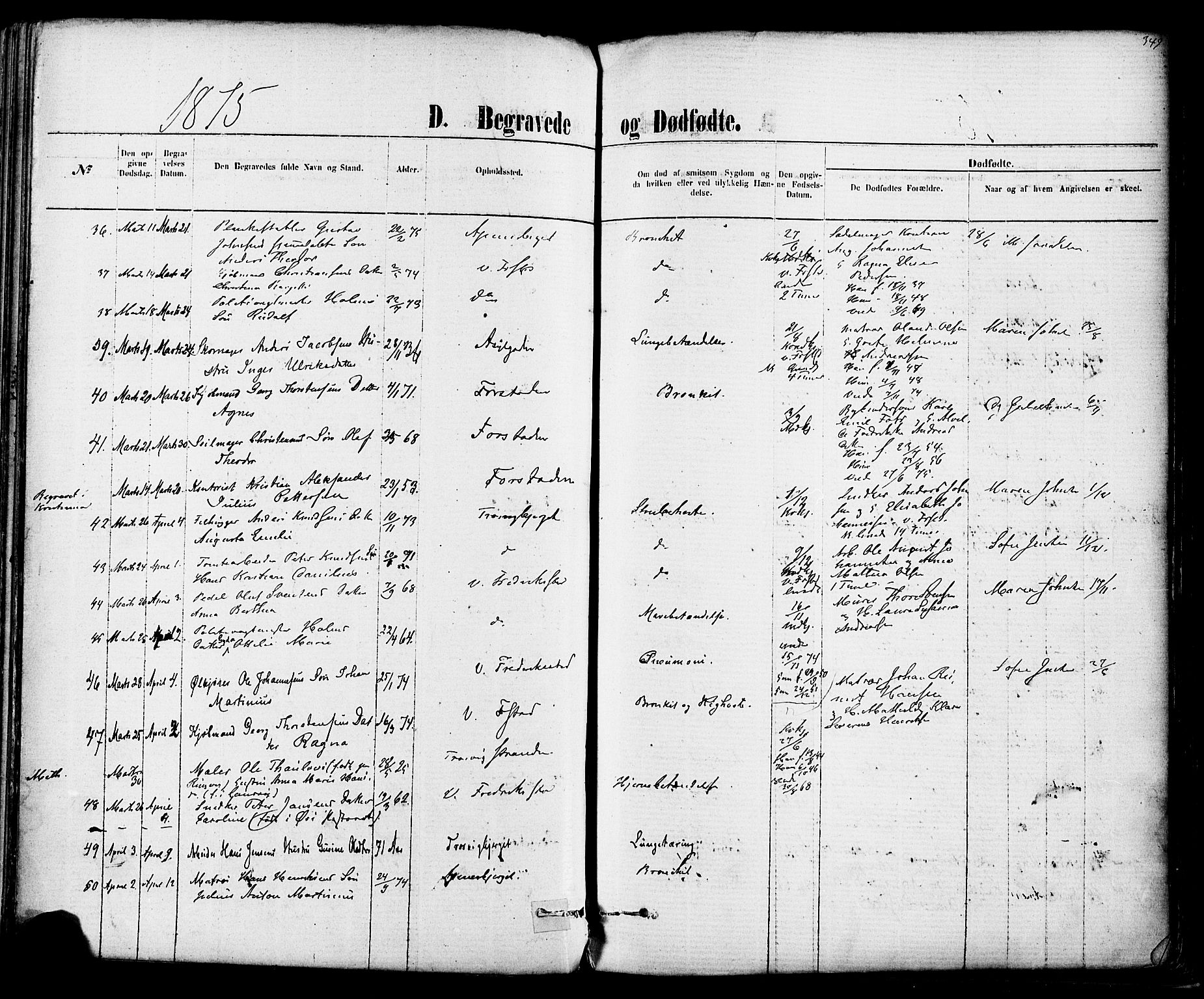 Fredrikstad domkirkes prestekontor Kirkebøker, AV/SAO-A-10906/F/Fa/L0001: Ministerialbok nr. 1, 1871-1878, s. 349
