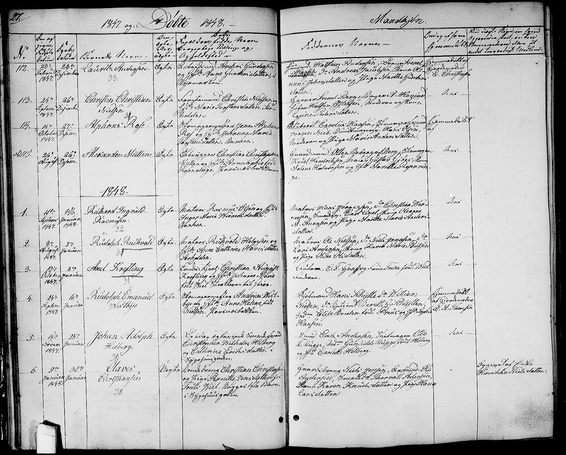 Halden prestekontor Kirkebøker, AV/SAO-A-10909/G/Ga/L0004: Klokkerbok nr. 4, 1845-1854, s. 27