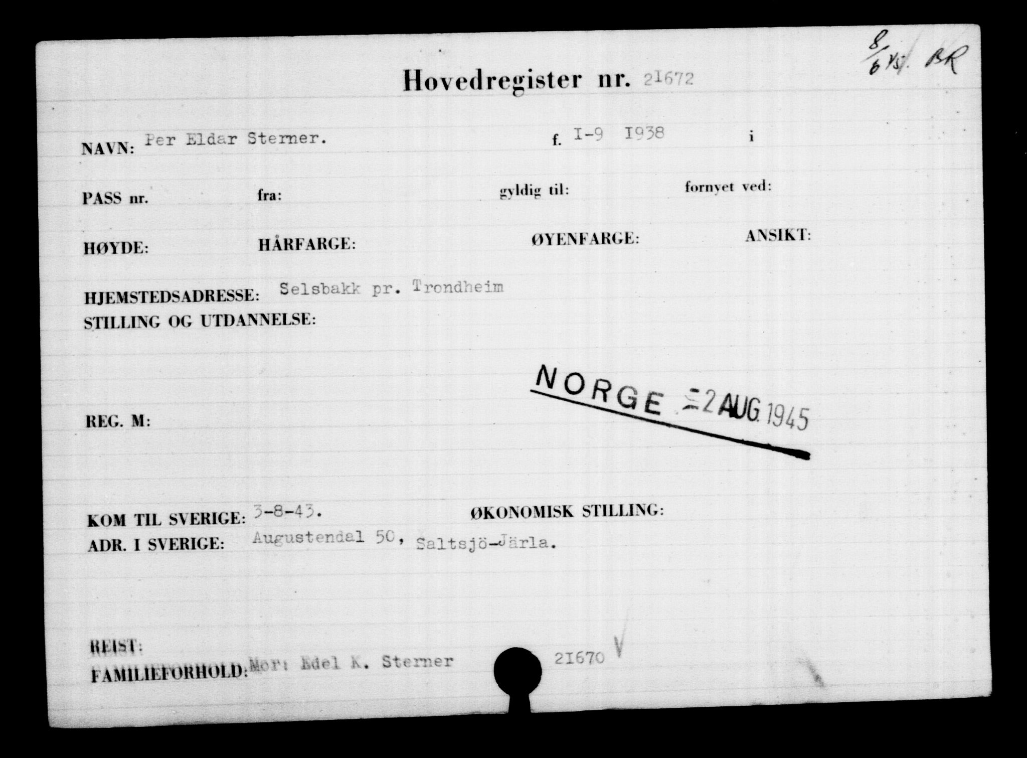 Den Kgl. Norske Legasjons Flyktningskontor, AV/RA-S-6753/V/Va/L0009: Kjesäterkartoteket.  Flyktningenr. 18502-22048, 1940-1945, s. 2697