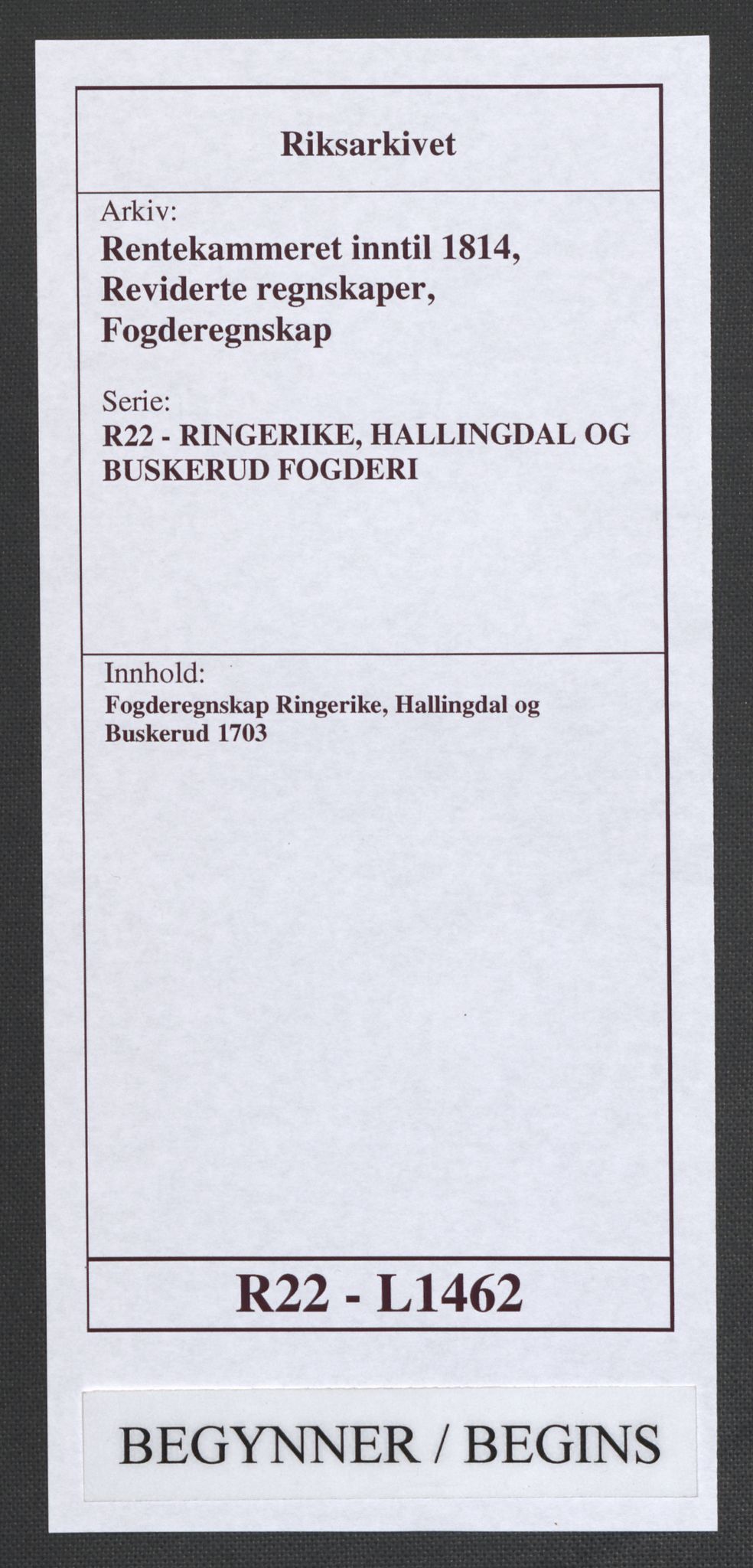 Rentekammeret inntil 1814, Reviderte regnskaper, Fogderegnskap, AV/RA-EA-4092/R22/L1462: Fogderegnskap Ringerike, Hallingdal og Buskerud, 1698-1703, s. 1