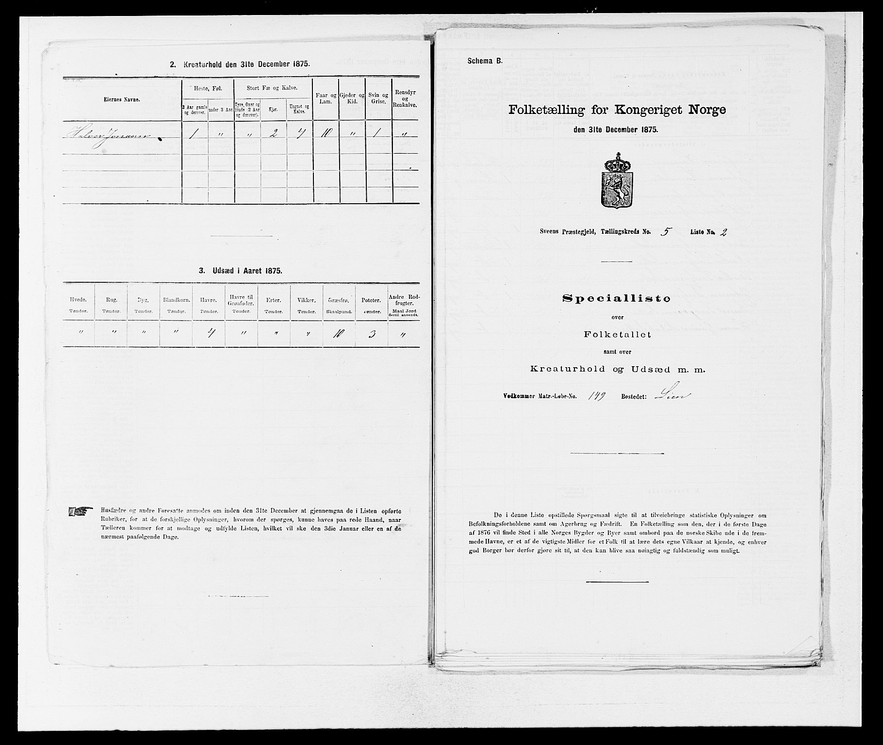 SAB, Folketelling 1875 for 1216P Sveio prestegjeld, 1875, s. 485