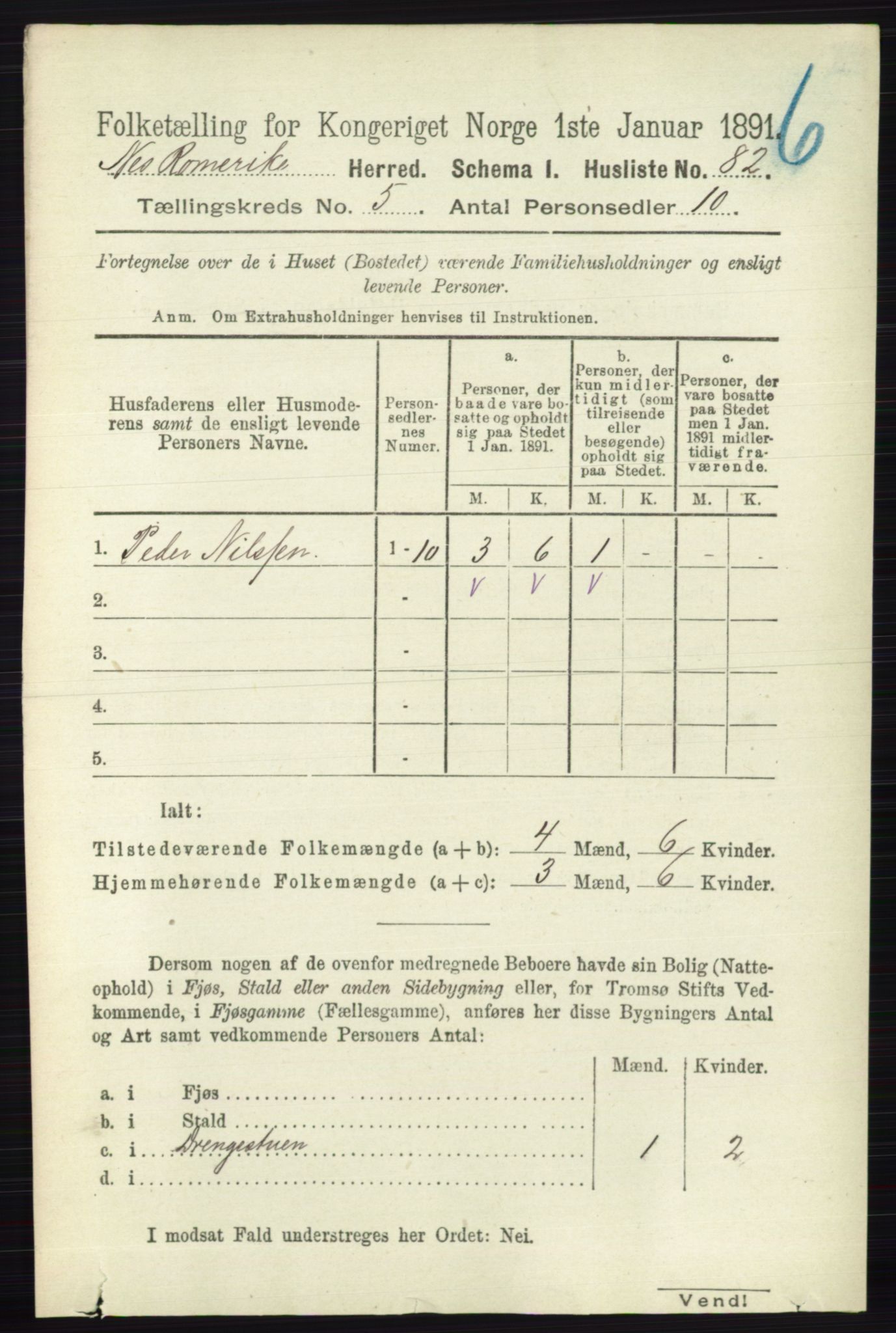 RA, Folketelling 1891 for 0236 Nes herred, 1891, s. 2787