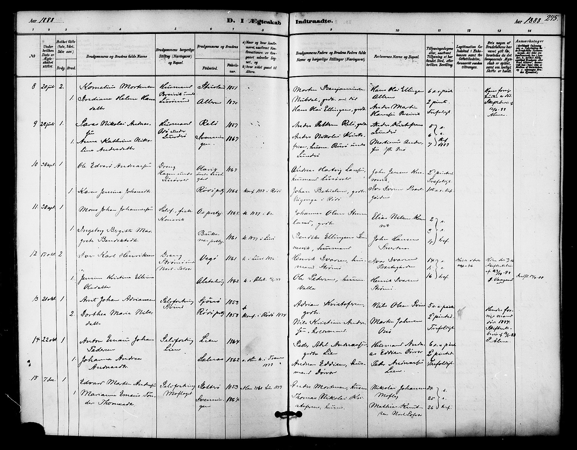 Ministerialprotokoller, klokkerbøker og fødselsregistre - Nordland, SAT/A-1459/839/L0568: Ministerialbok nr. 839A05, 1880-1902, s. 275