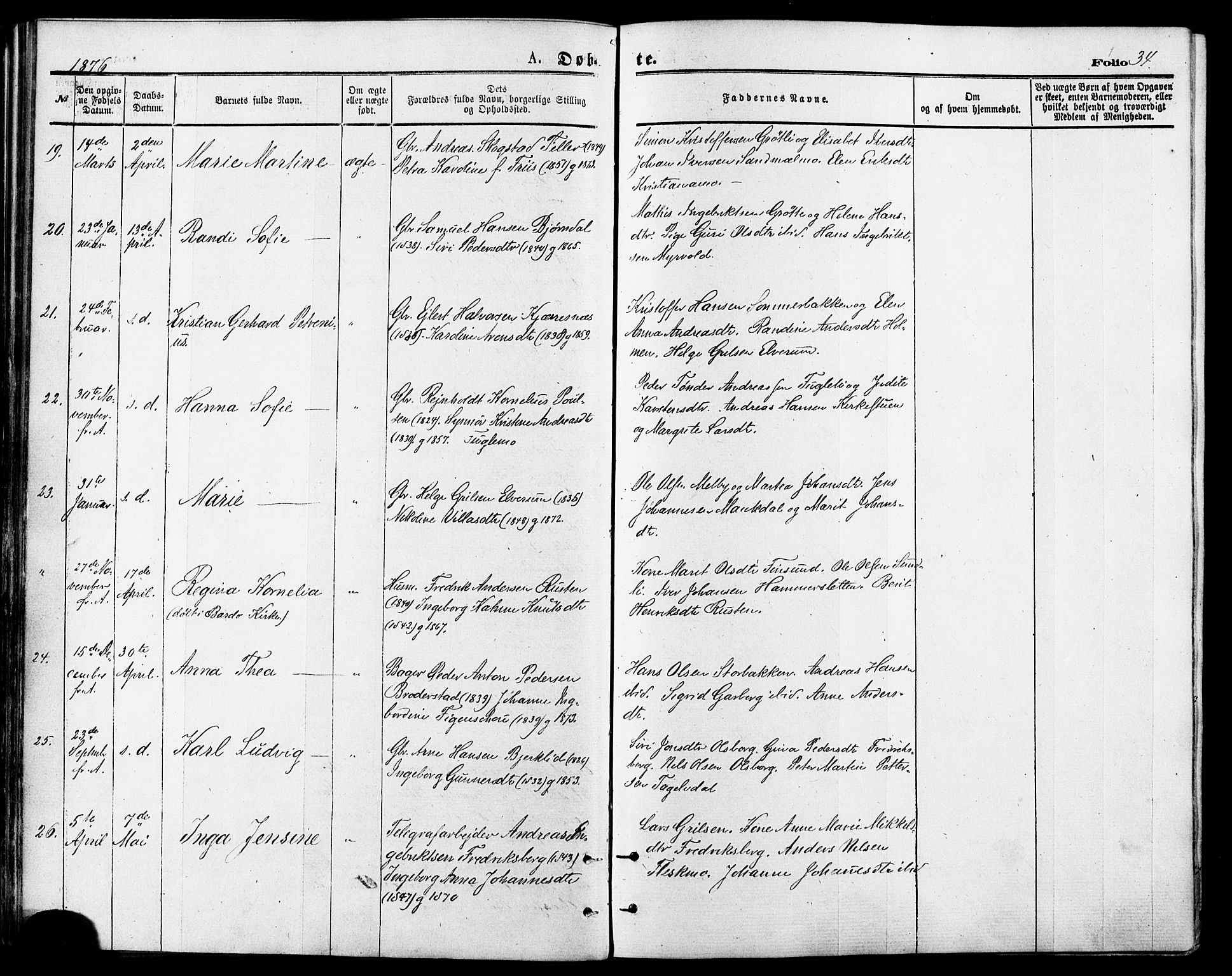 Målselv sokneprestembete, AV/SATØ-S-1311/G/Ga/Gaa/L0005kirke: Ministerialbok nr. 5, 1872-1884, s. 34