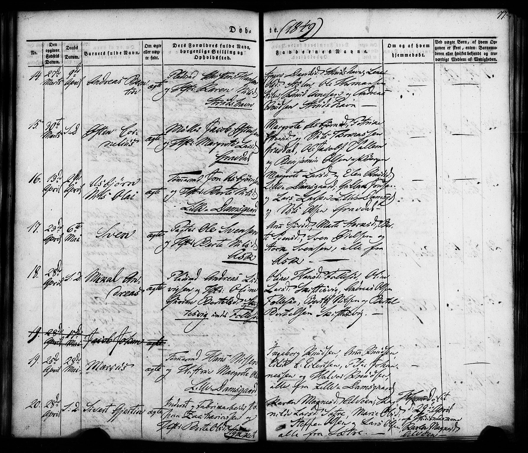 Askøy Sokneprestembete, AV/SAB-A-74101/H/Ha/Haa/Haaa/L0005: Ministerialbok nr. A 5, 1836-1852, s. 77