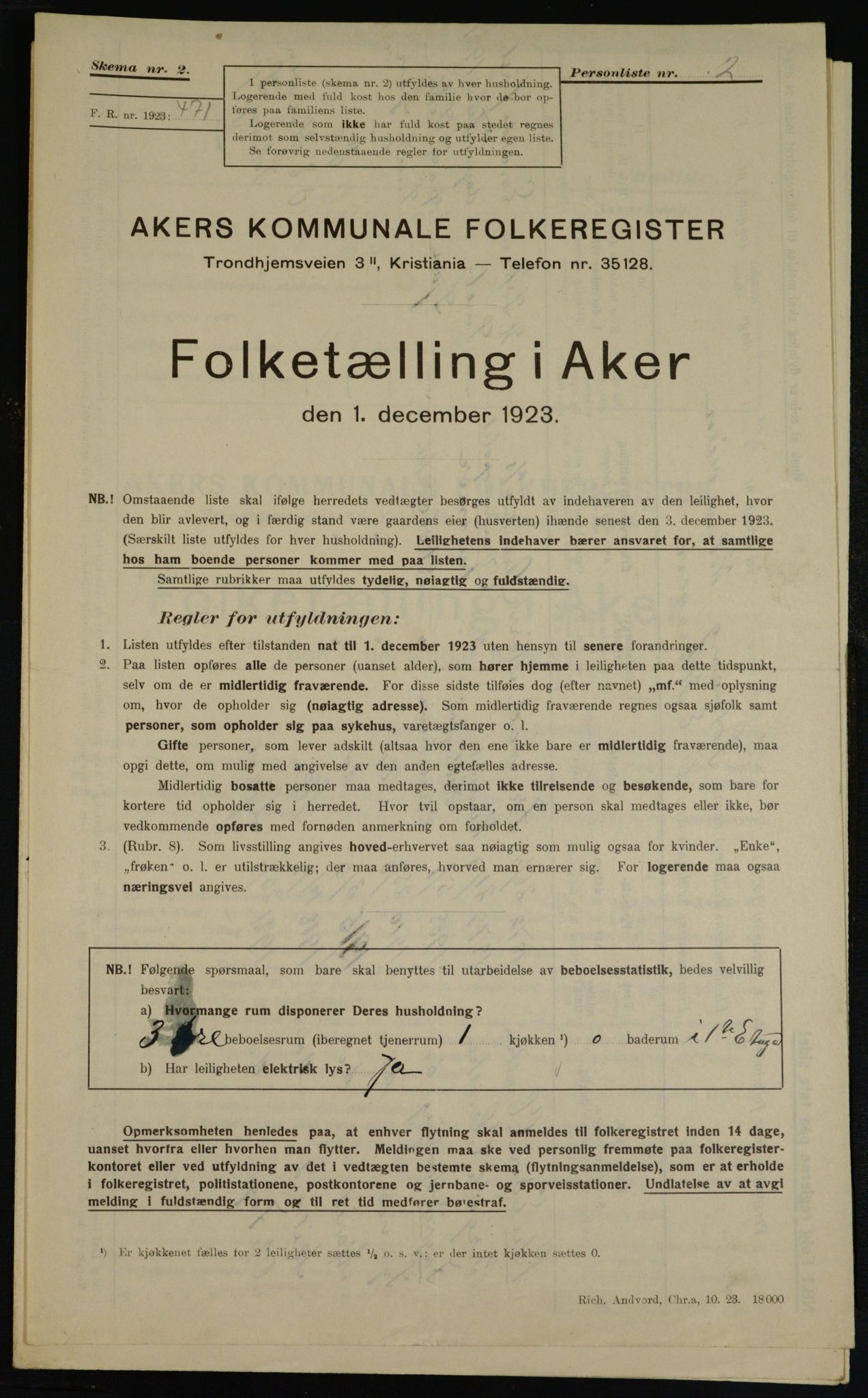 , Kommunal folketelling 1.12.1923 for Aker, 1923, s. 39534