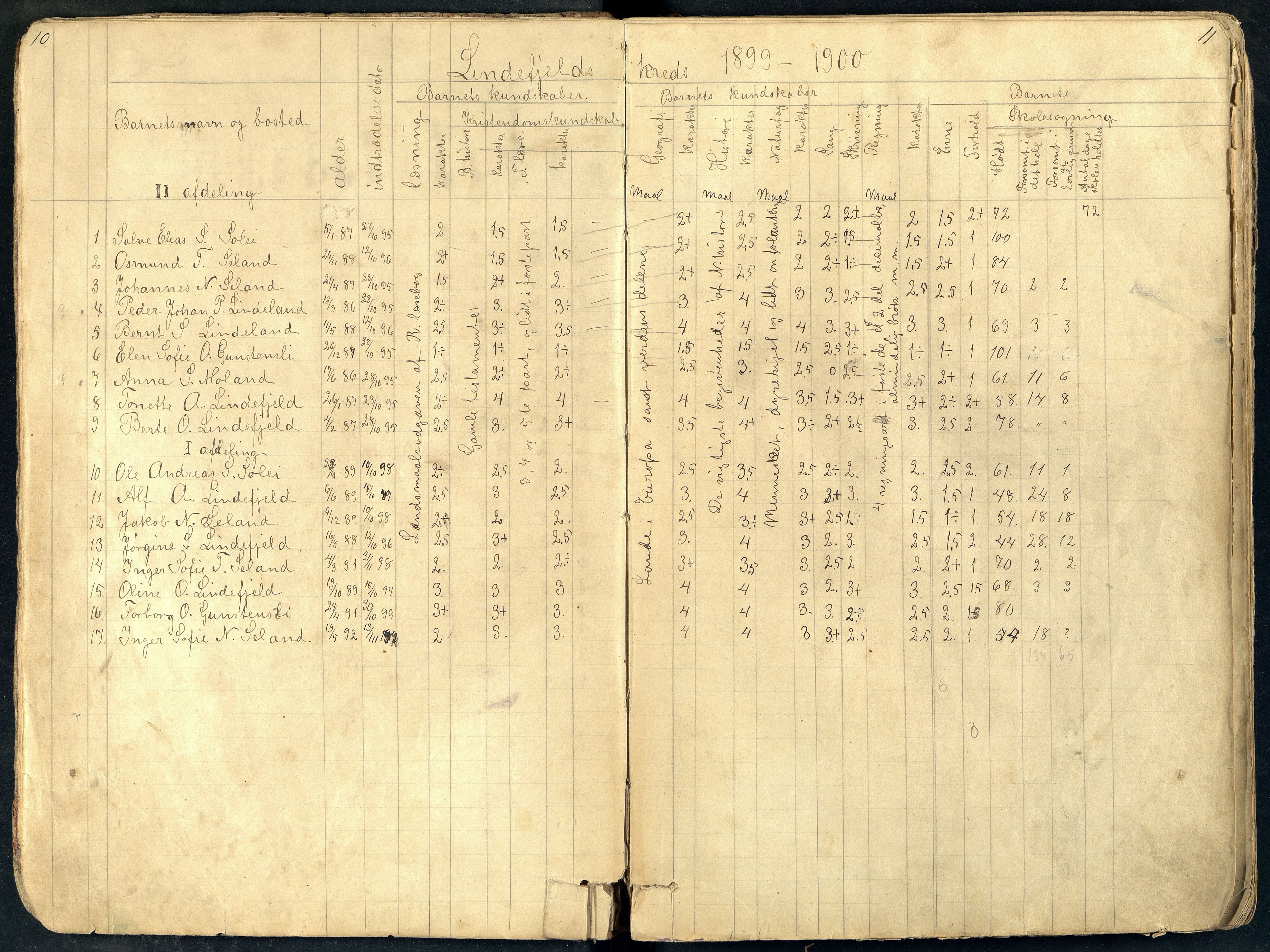 Fjotland kommune - Risnes Skole, ARKSOR/1037FJ556/H/L0003: Skoleprotokoll, også Lindefjell skole, 1895-1921