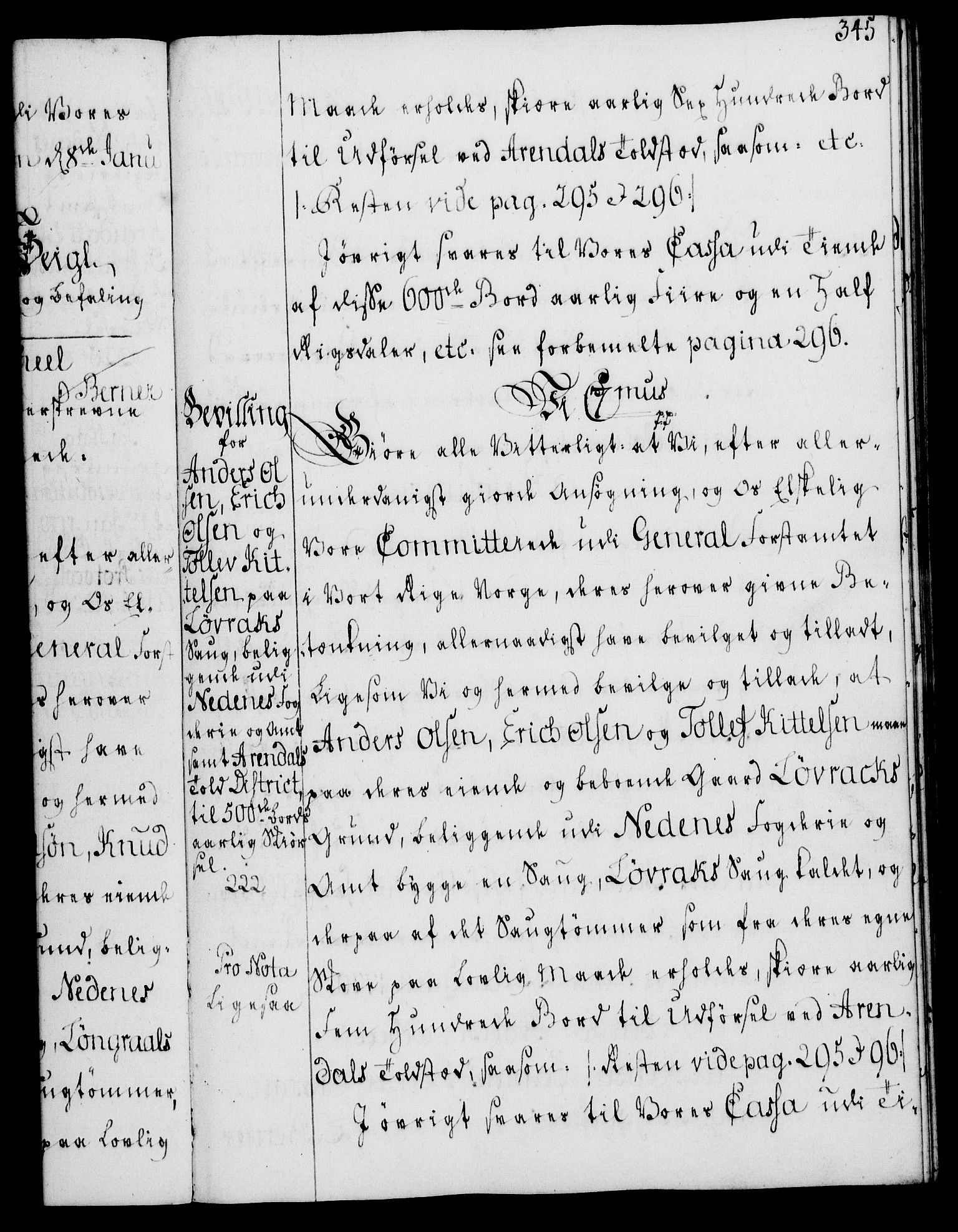 Rentekammeret, Kammerkanselliet, RA/EA-3111/G/Gg/Gga/L0008: Norsk ekspedisjonsprotokoll med register (merket RK 53.8), 1768-1771, s. 345