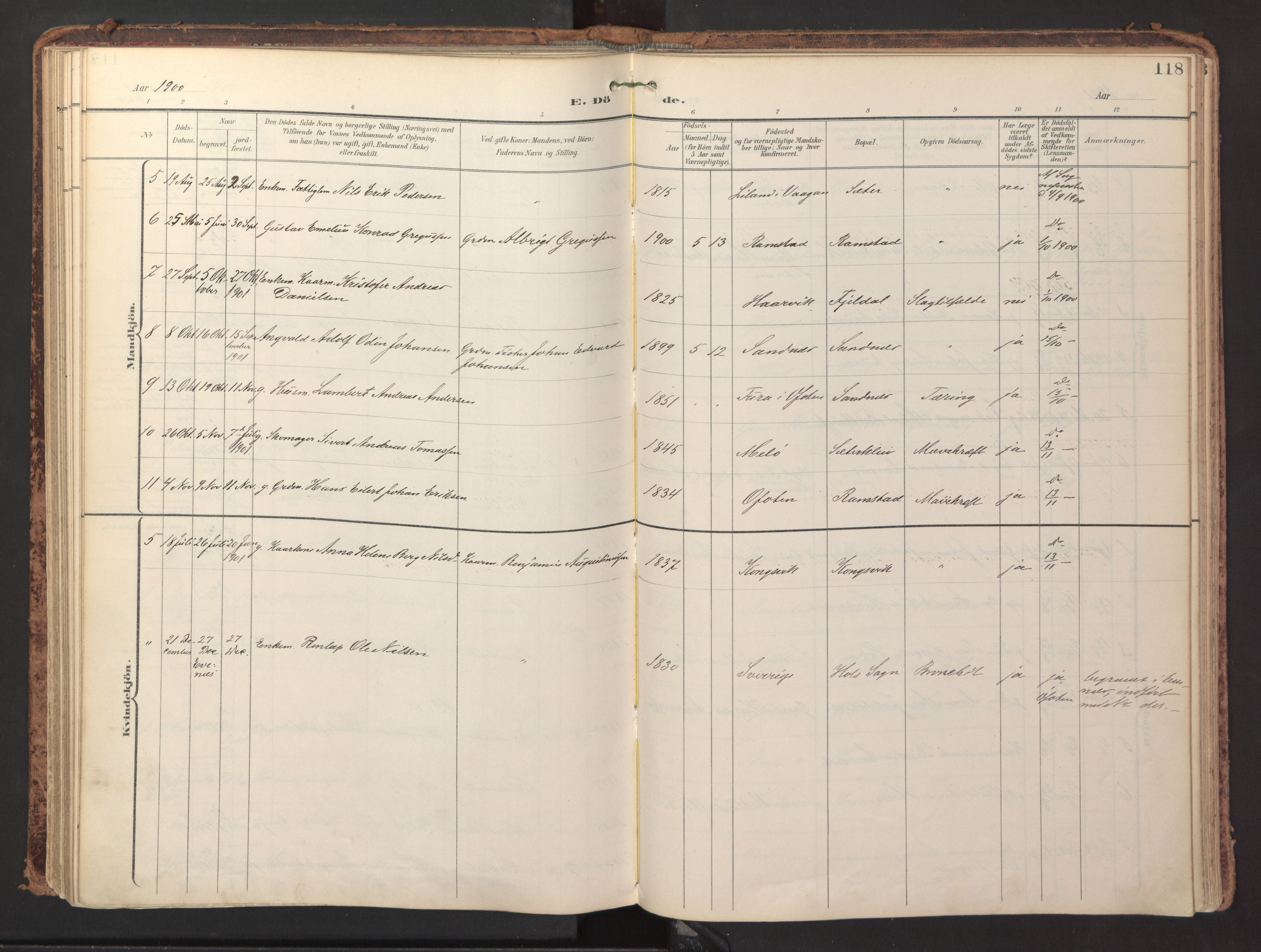 Ministerialprotokoller, klokkerbøker og fødselsregistre - Nordland, AV/SAT-A-1459/865/L0926: Ministerialbok nr. 865A04, 1897-1912, s. 118