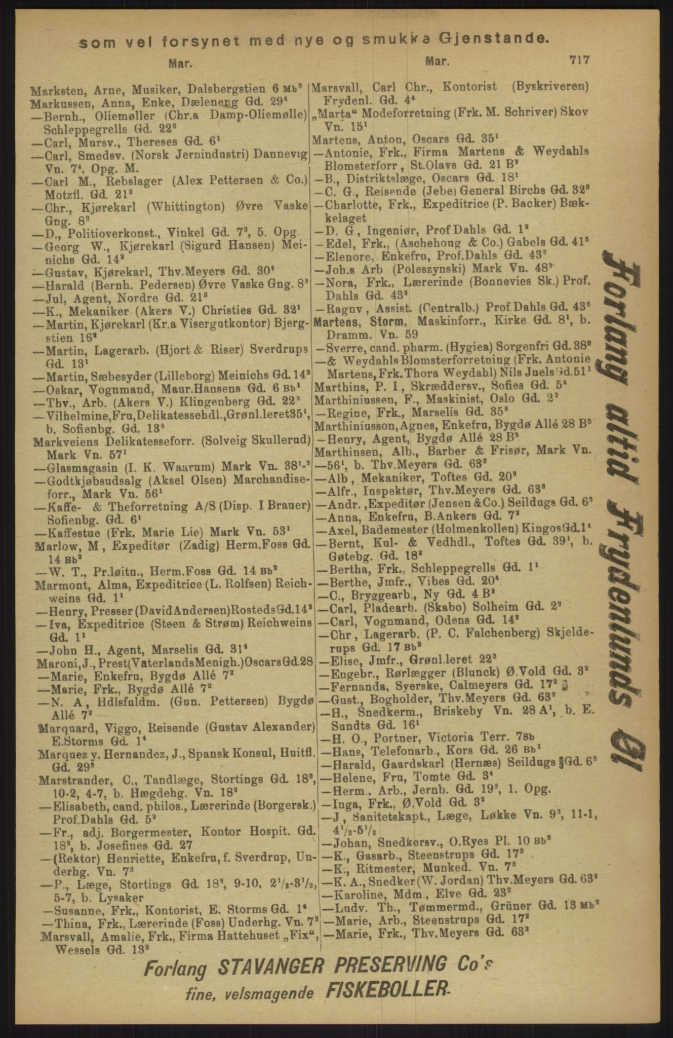 Kristiania/Oslo adressebok, PUBL/-, 1911, s. 717