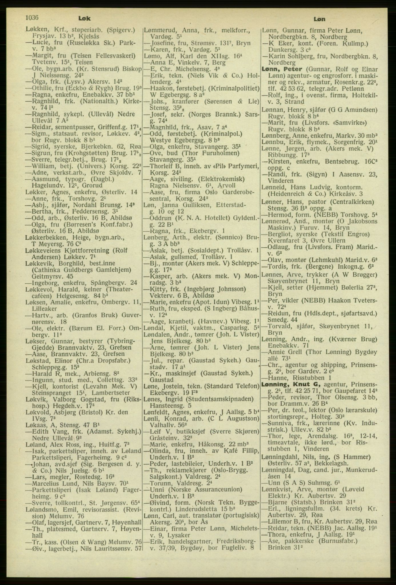 Kristiania/Oslo adressebok, PUBL/-, 1958-1959, s. 1036